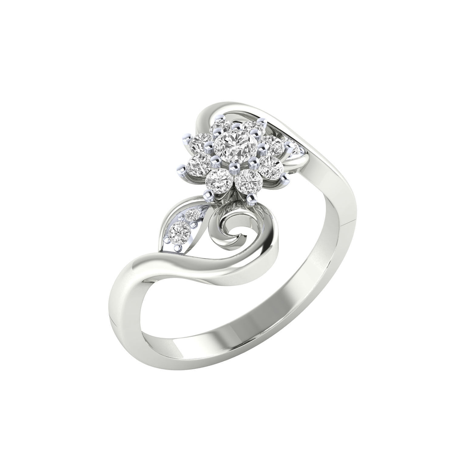 Women Wedding Engagement Ring STL OBJ FBX Renders Details 3D print model_10