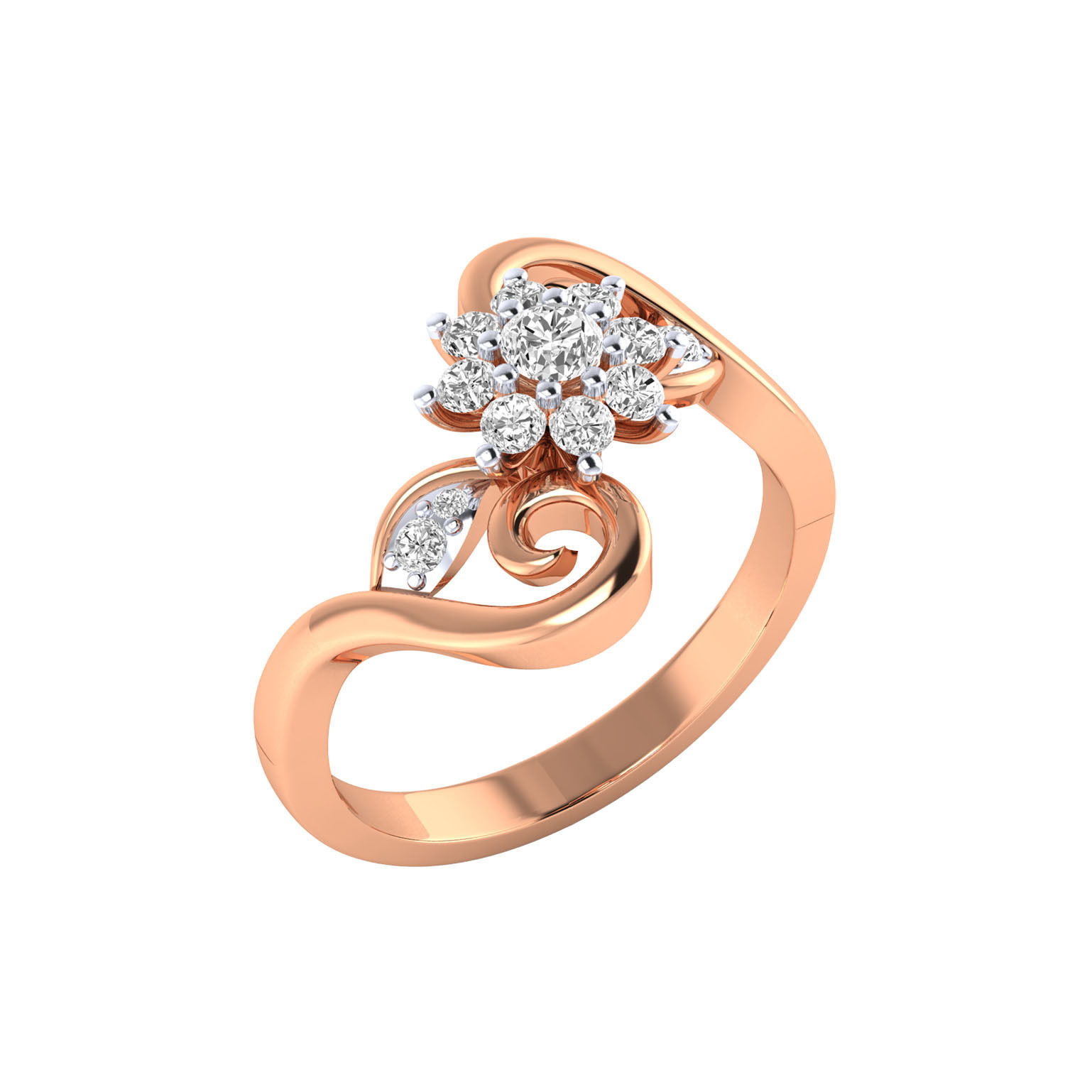 Women Wedding Engagement Ring STL OBJ FBX Renders Details 3D print model_3