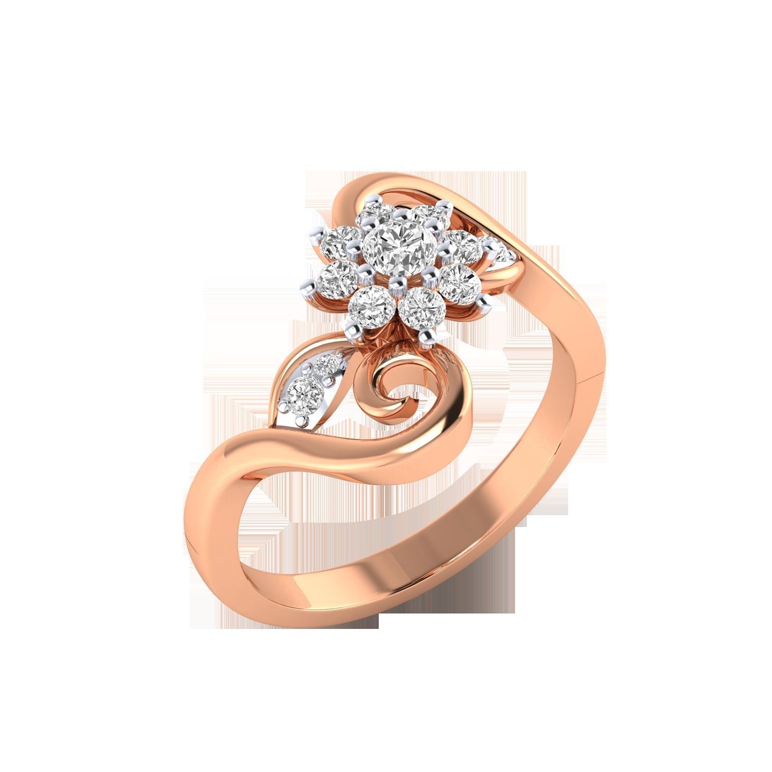 Women Wedding Engagement Ring STL OBJ FBX Renders Details 3D print model_4