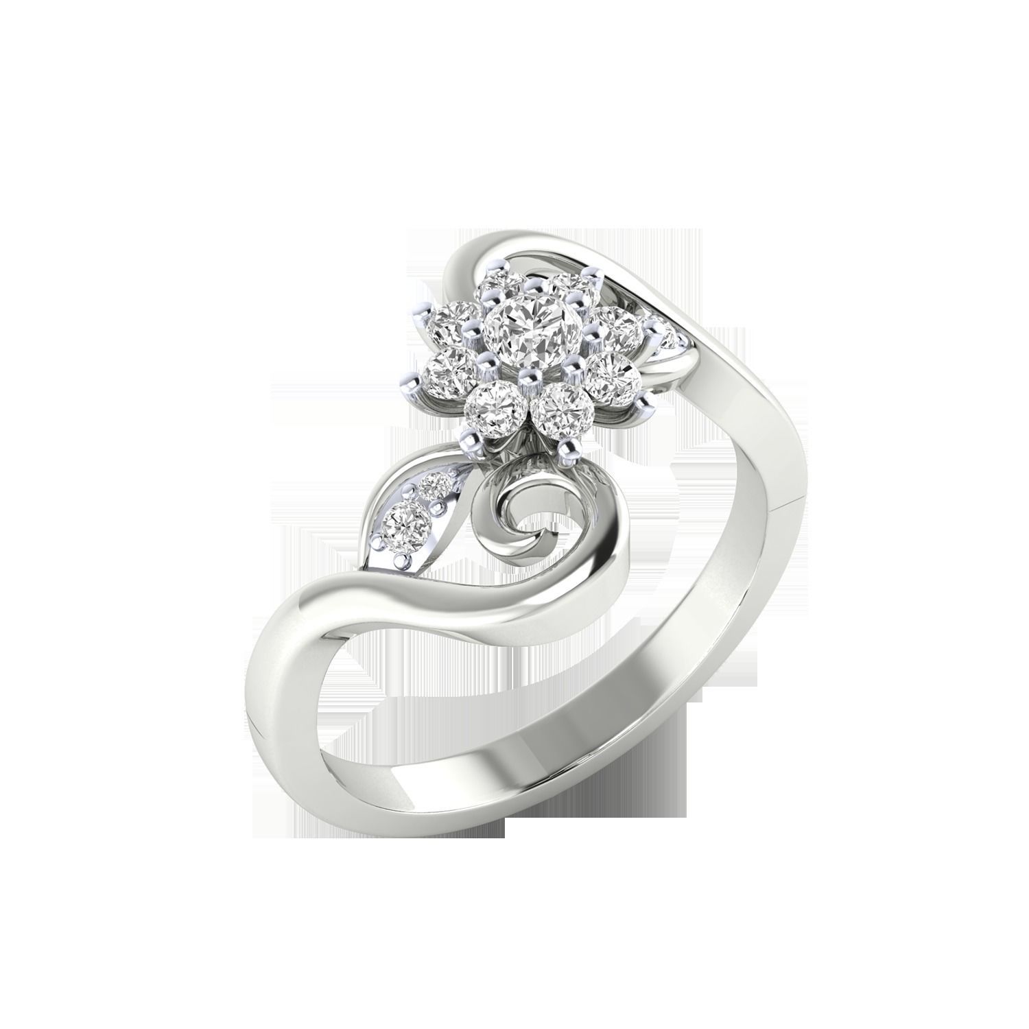 Women Wedding Engagement Ring STL OBJ FBX Renders Details 3D print model_11