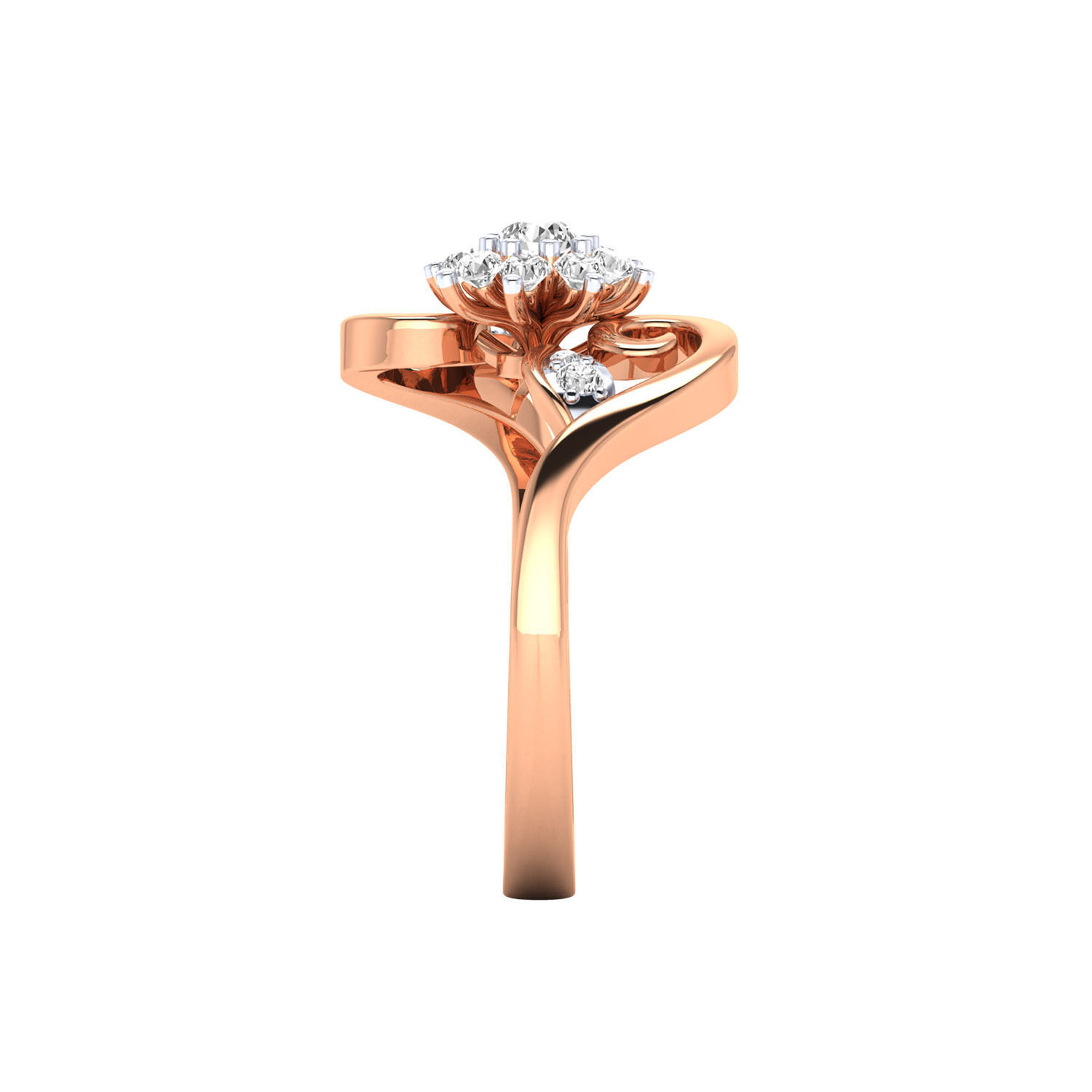 Women Wedding Engagement Ring STL OBJ FBX Renders Details 3D print model_5