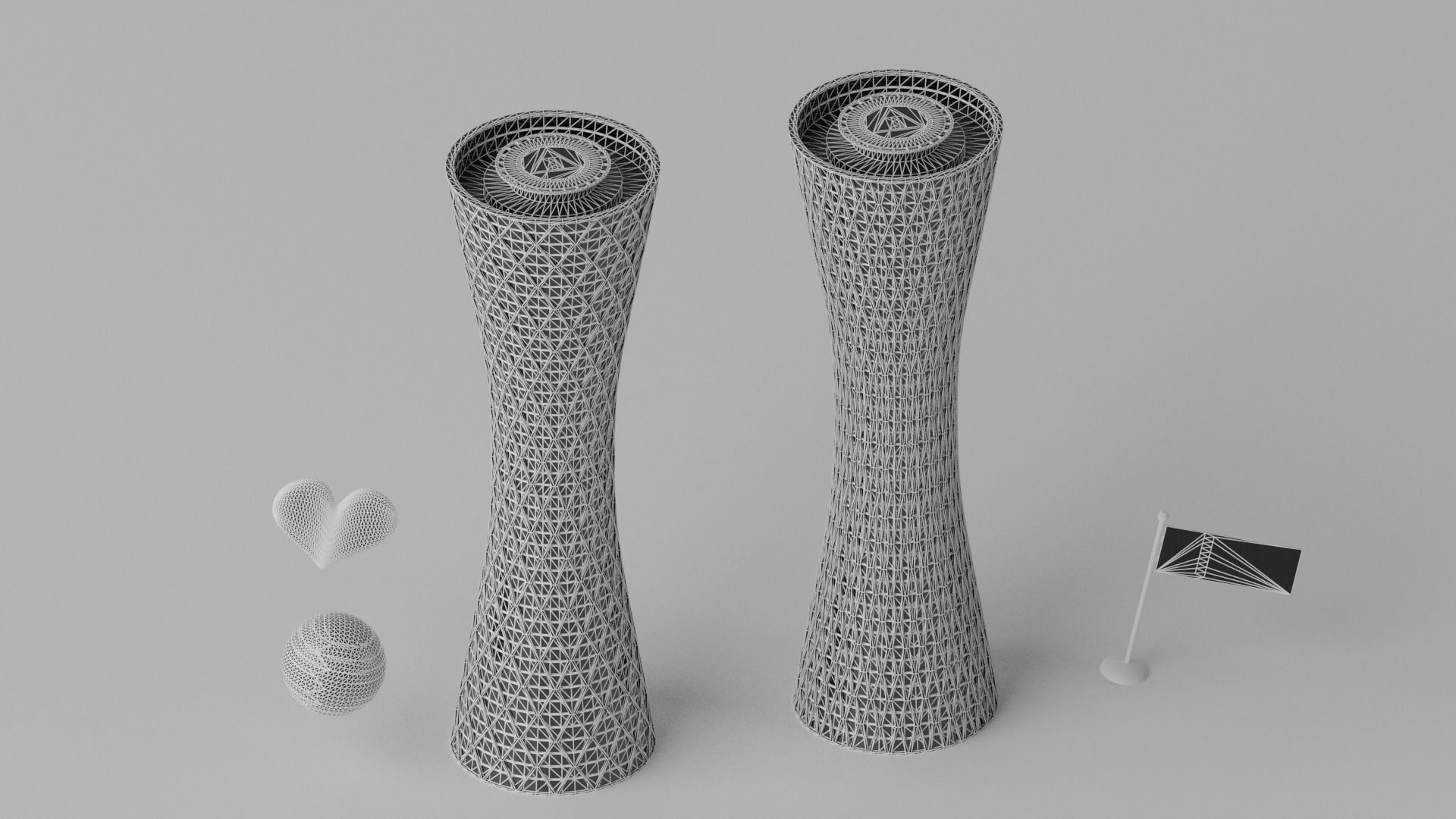 Tornado Tower Doha Qatar Landmark 3D model_9