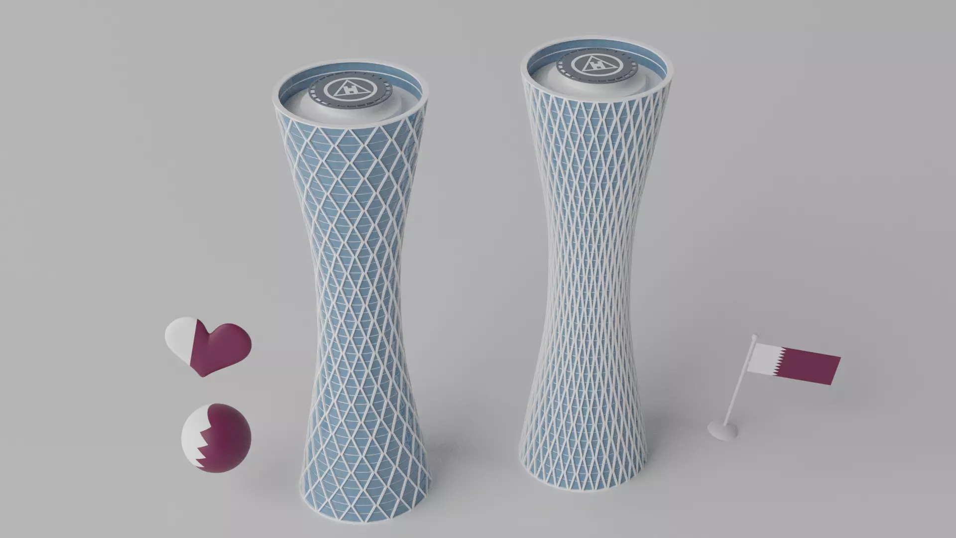 Tornado Tower Doha Qatar Landmark 3D model_0