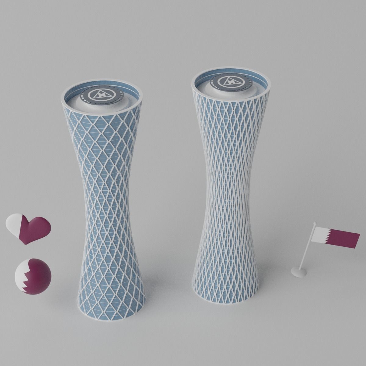 Tornado Tower Doha Qatar Landmark 3D model_4