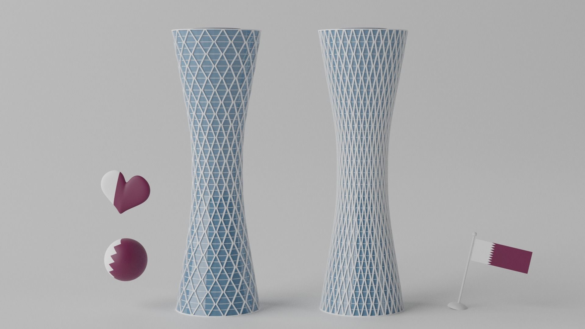 Tornado Tower Doha Qatar Landmark 3D model_2