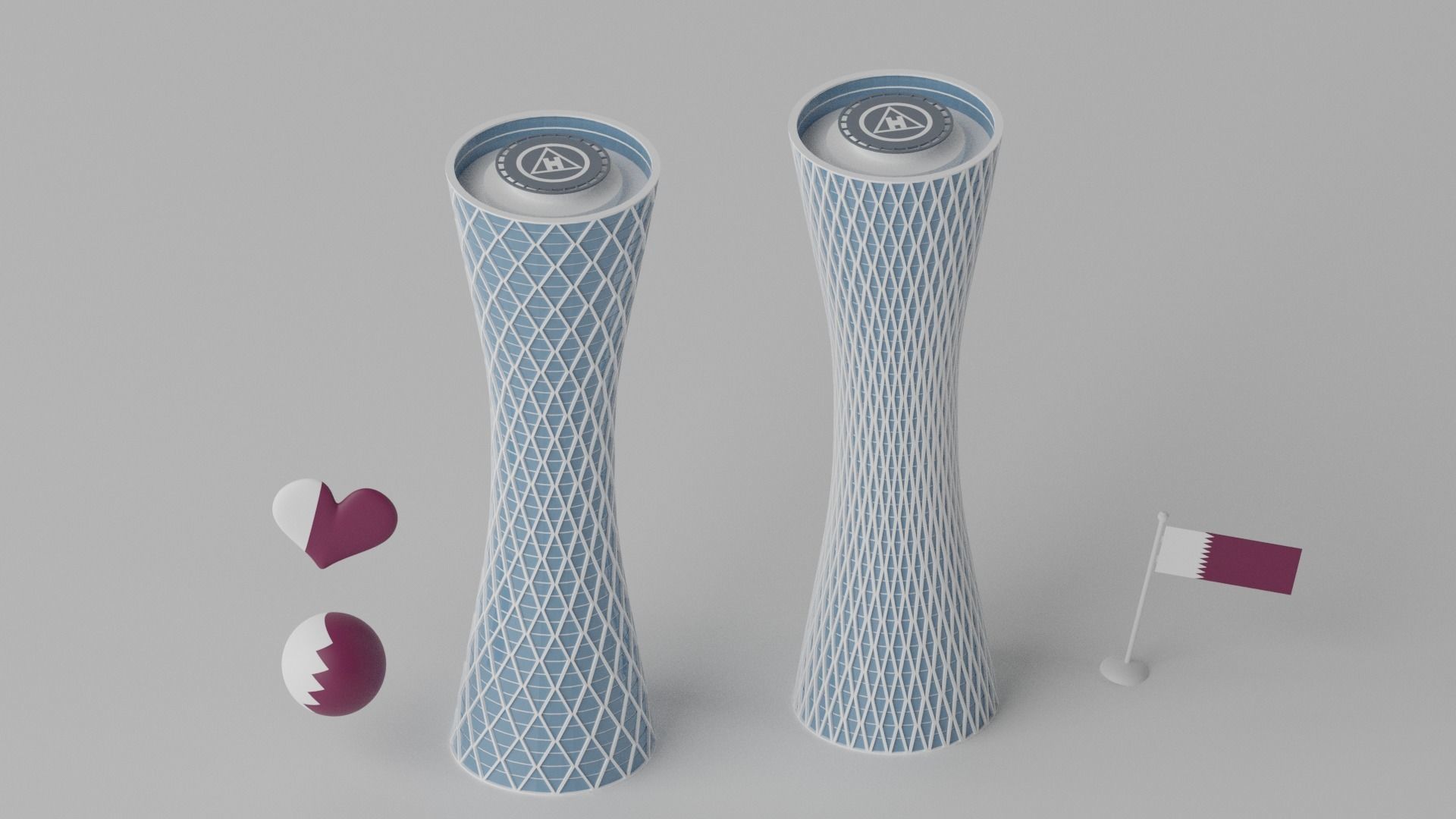 Tornado Tower Doha Qatar Landmark 3D model_8