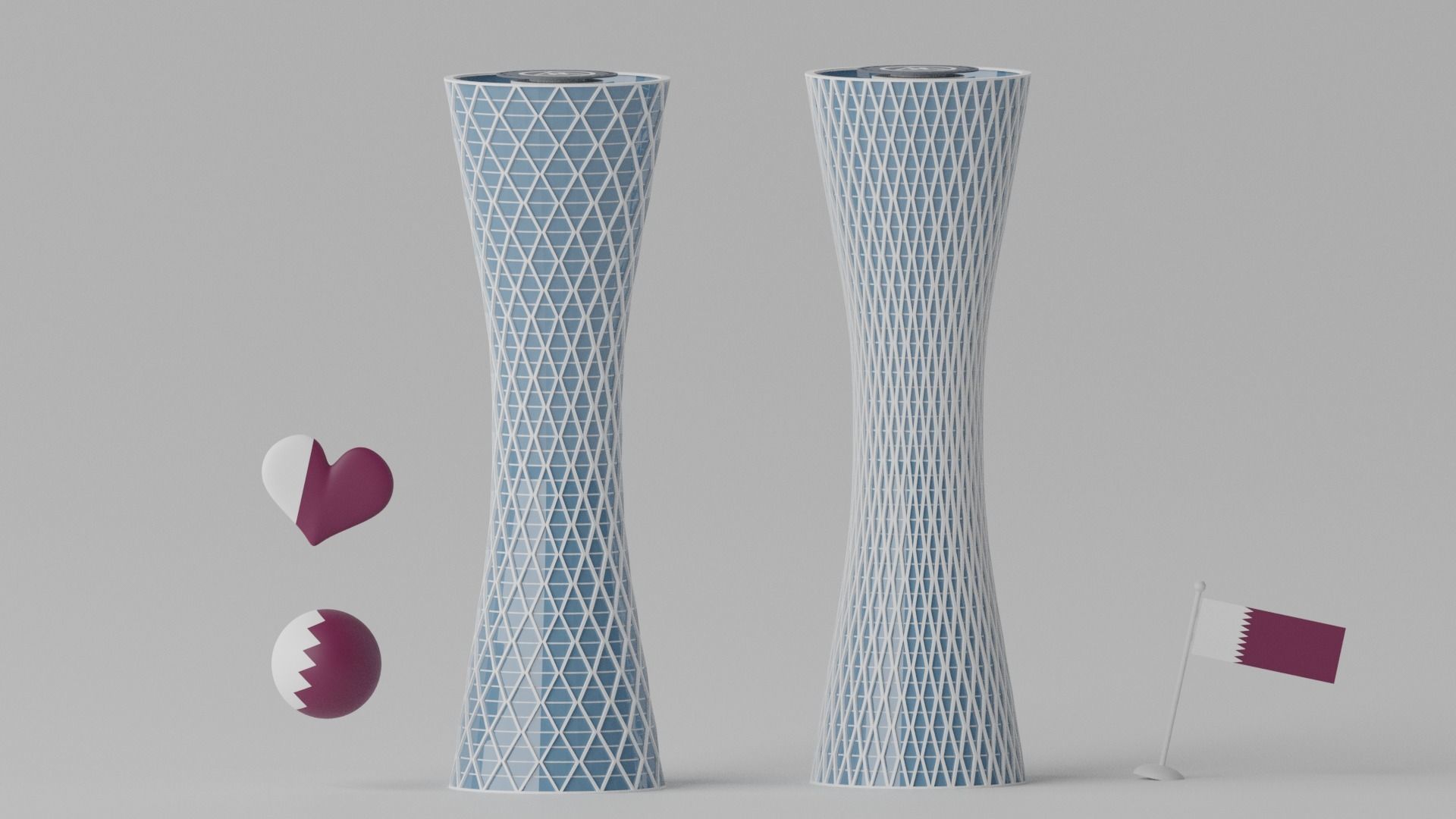 Tornado Tower Doha Qatar Landmark 3D model_3