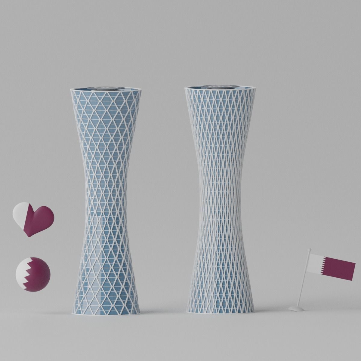 Tornado Tower Doha Qatar Landmark 3D model_5