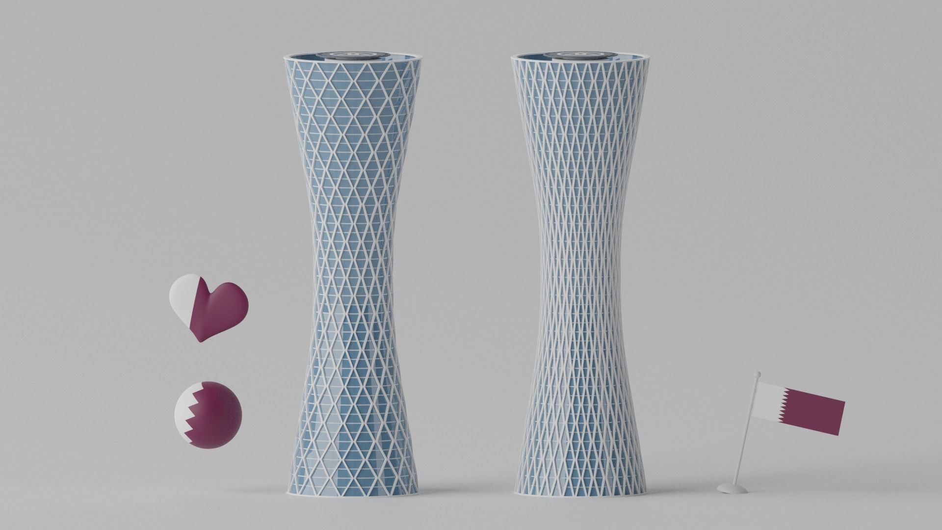 Tornado Tower Doha Qatar Landmark 3D model_7