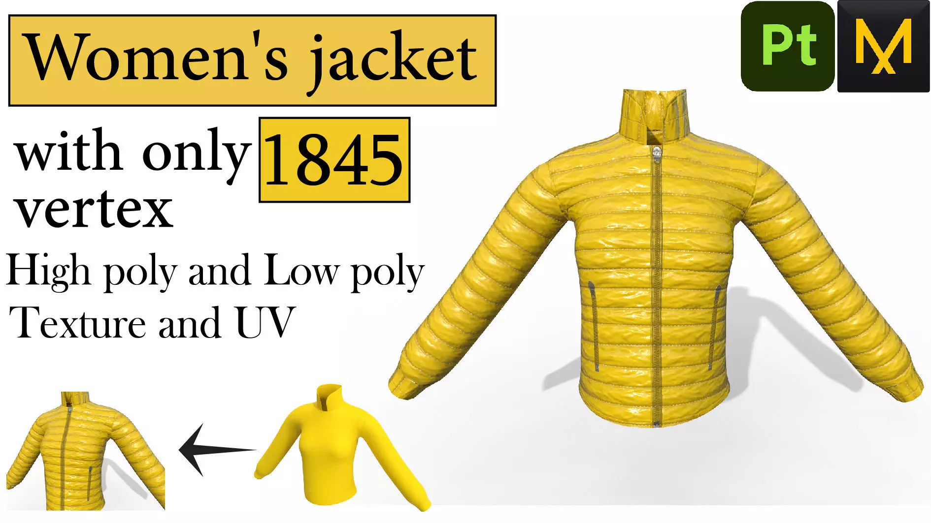 Womens jacket Free low-poly 3D model