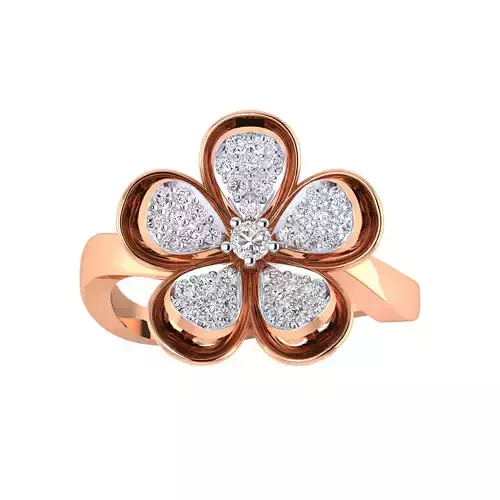 Women Flower Ring STL OBJ FBX Renders Details