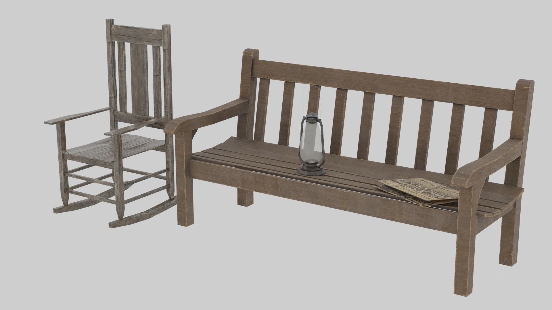 Wild West Hotel Low-poly 3D model_9