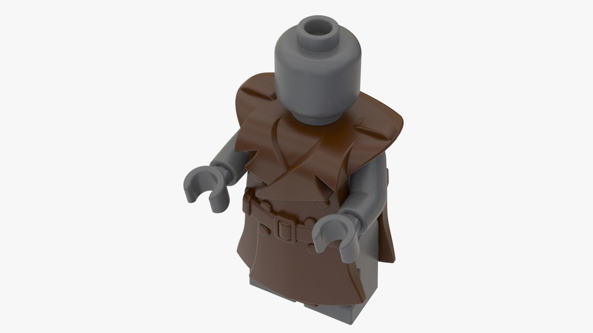 Real Size Lego Coat For Minifigure Low-poly 3D model_2