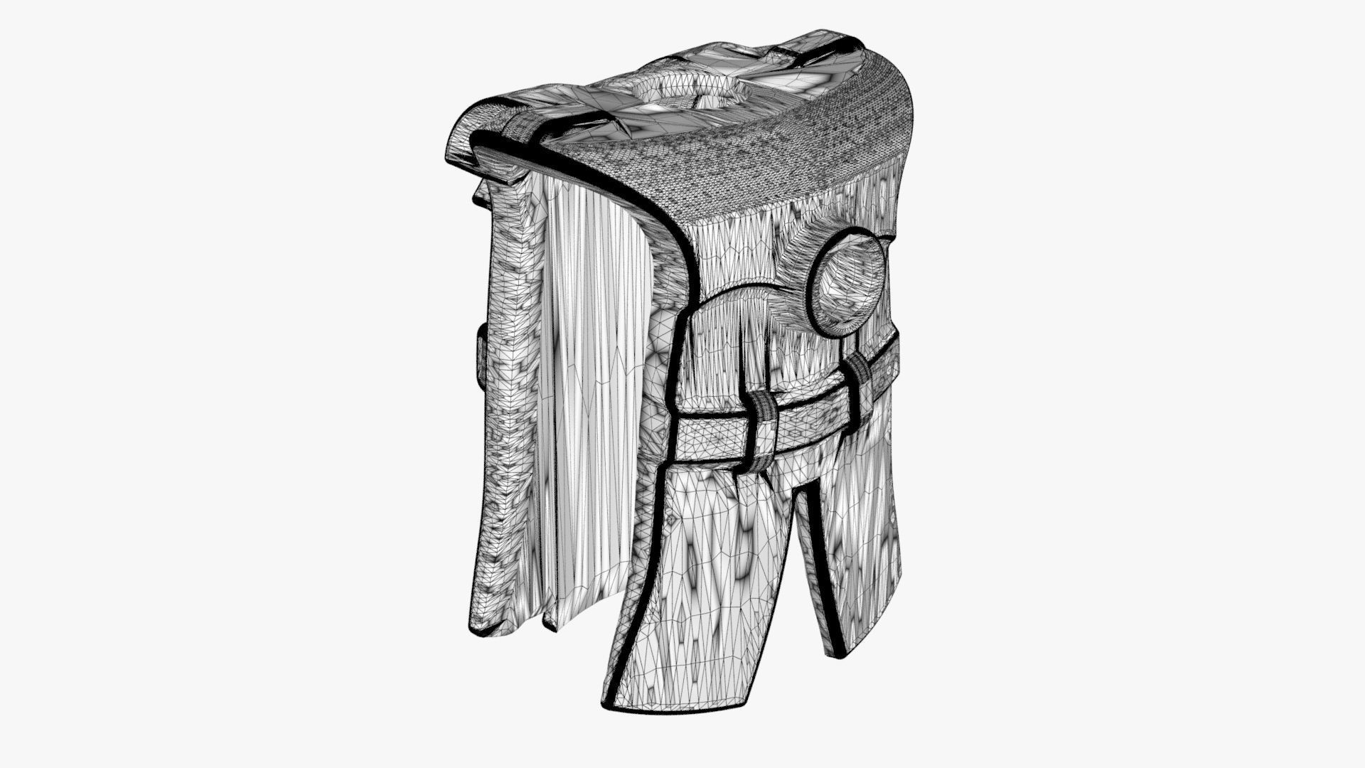 Real Size Lego Coat For Minifigure Low-poly 3D model_11