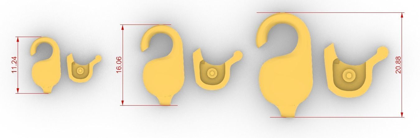 chain clasp Broche pico de loro clip 3D print model_2