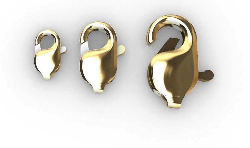 chain clasp Broche pico de loro clip 3D print model_6
