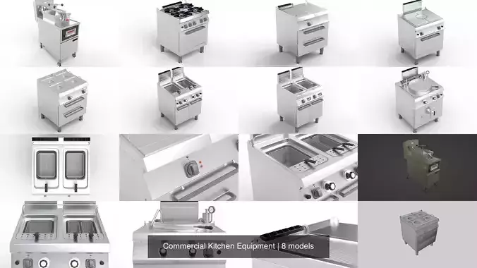 Commercial Kitchen Equipment 3D Model Collection