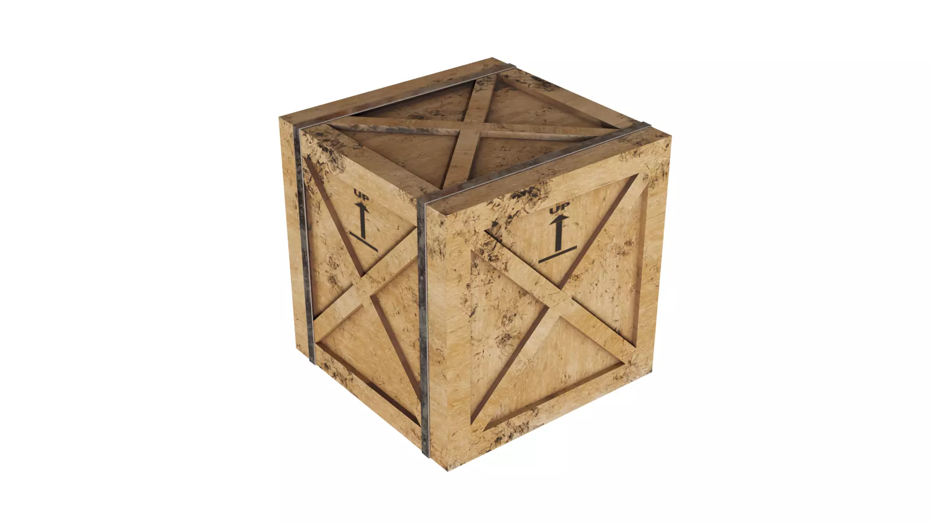 Warehouse Crate Low-poly 3D model_0