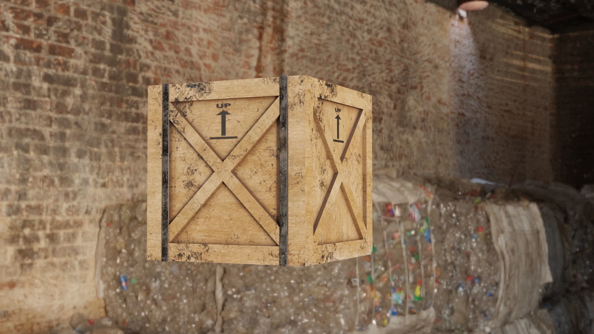 Warehouse Crate Low-poly 3D model_2