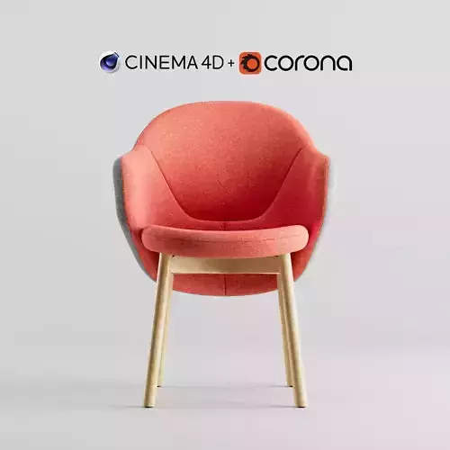 Albu Armchair By Ton C4D and Corona Renderer 3D model