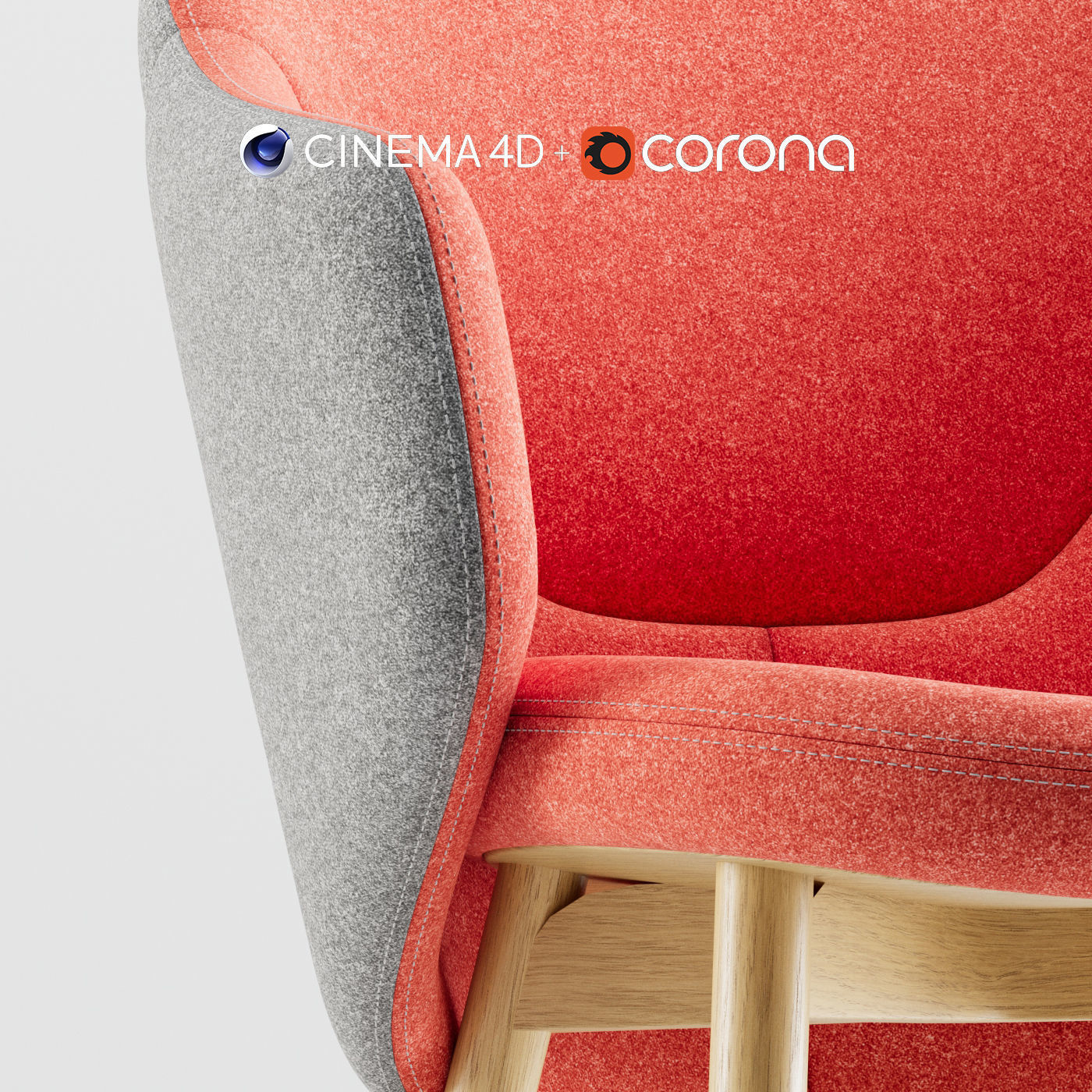Albu Armchair By Ton C4D and Corona Renderer 3D model_4