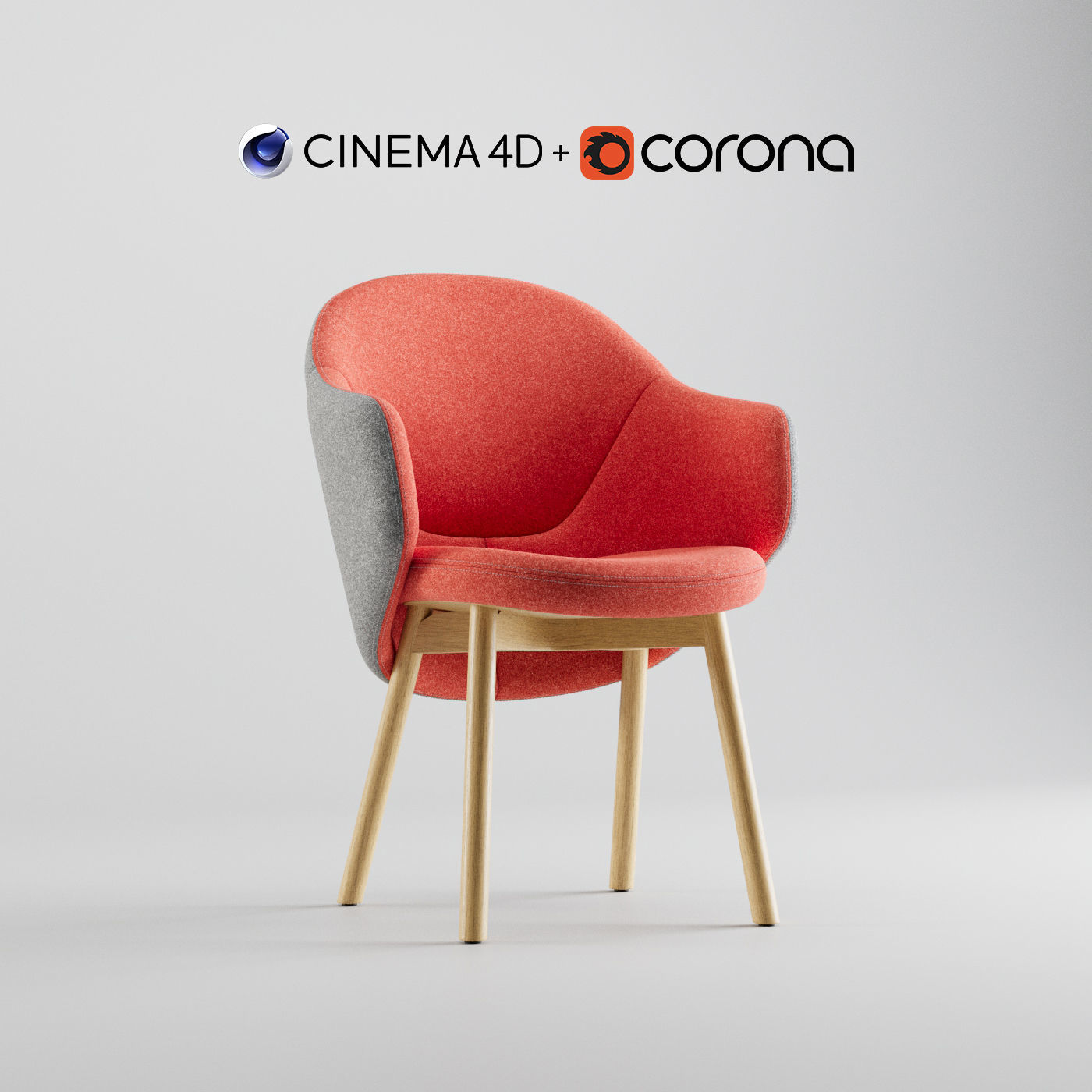 Albu Armchair By Ton C4D and Corona Renderer 3D model_2