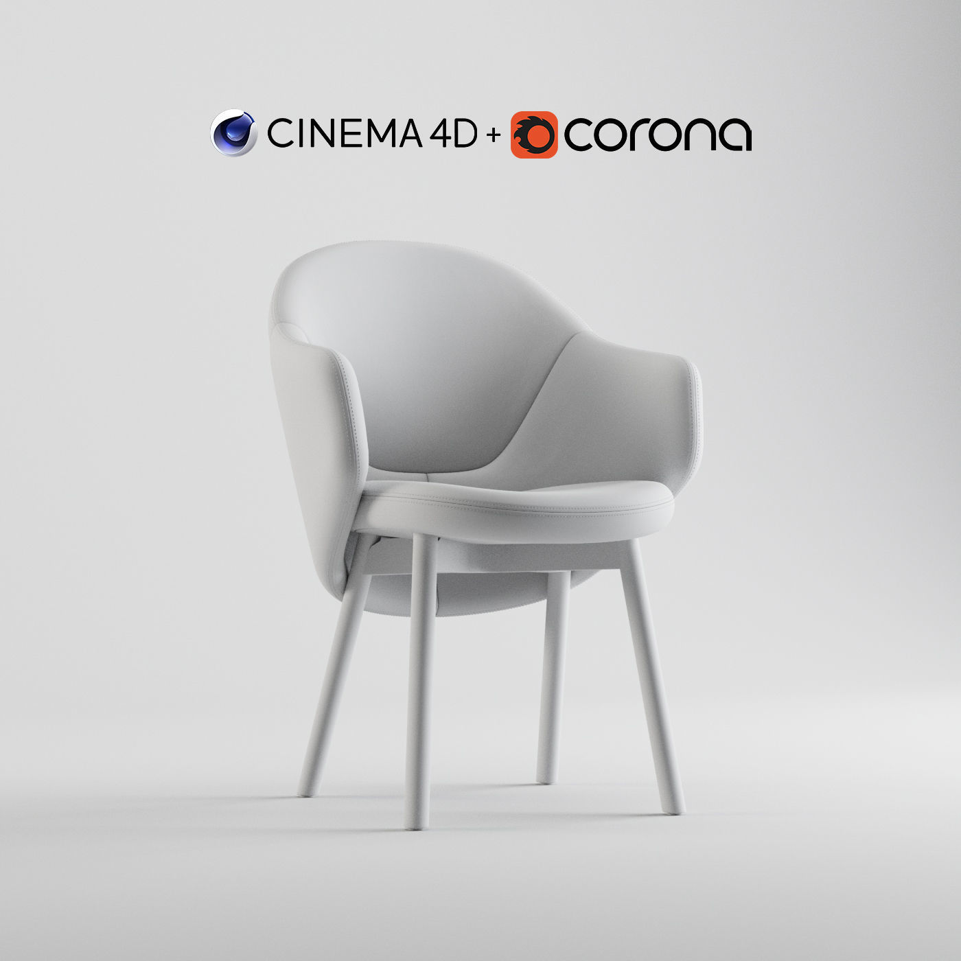 Albu Armchair By Ton C4D and Corona Renderer 3D model_1