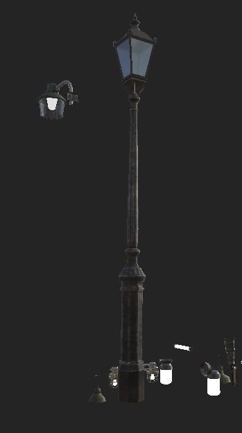 Street Lights Low-poly 3D model_3