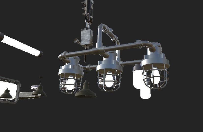 Street Lights Low-poly 3D model_5