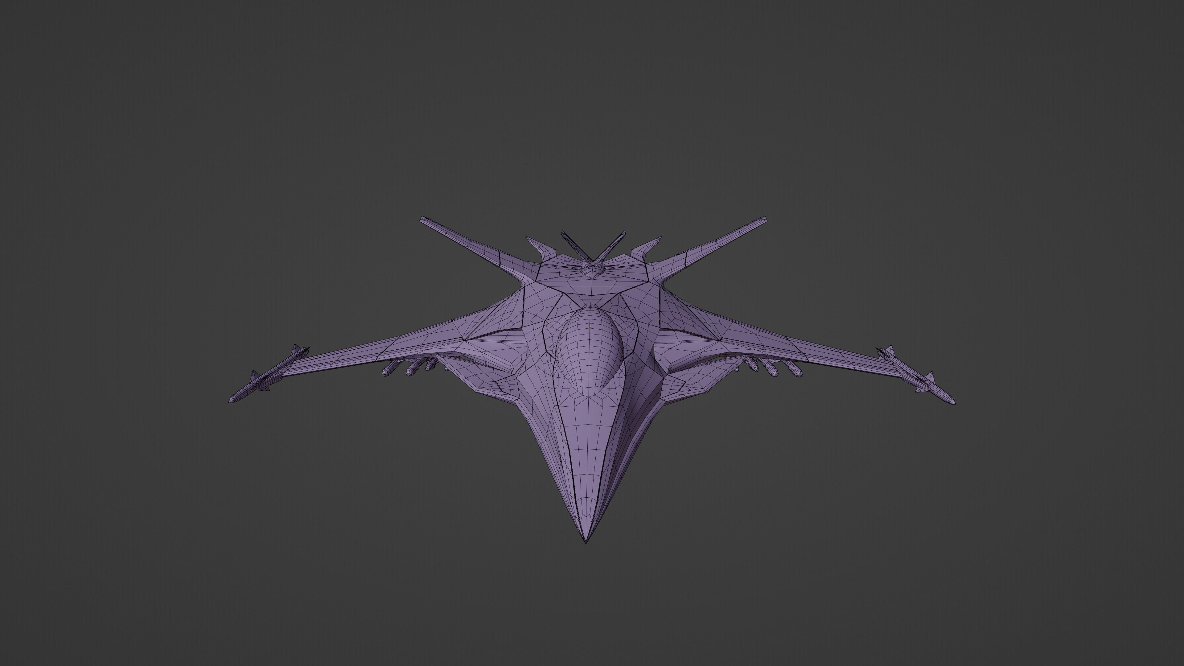 Sci Fi fighter aircraft Low-poly 3D model_15