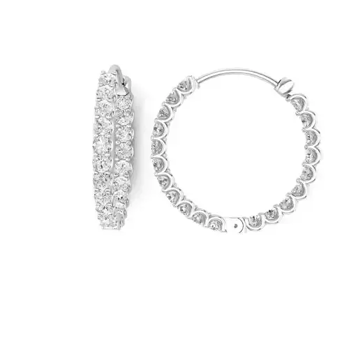 Eternity Hoop earrings U shape 2ct