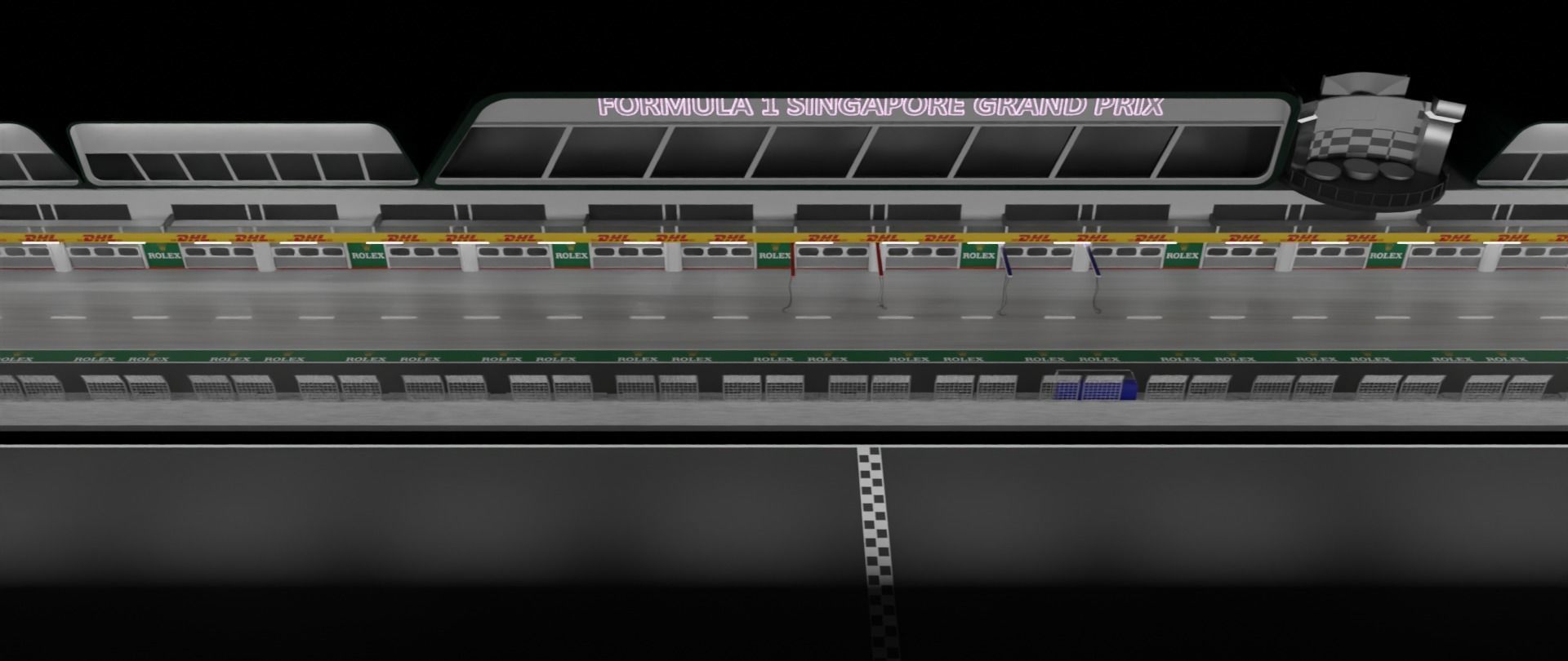 F1 Pitlane Low-poly 3D model_1