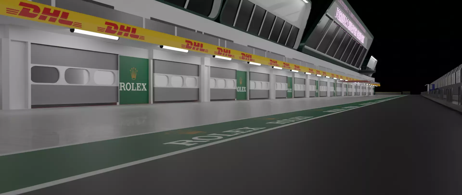 F1 Pitlane Low-poly 3D model_0