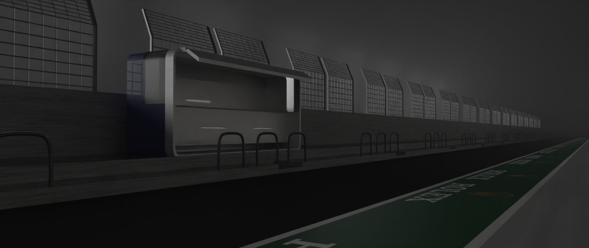 F1 Pitlane Low-poly 3D model_4