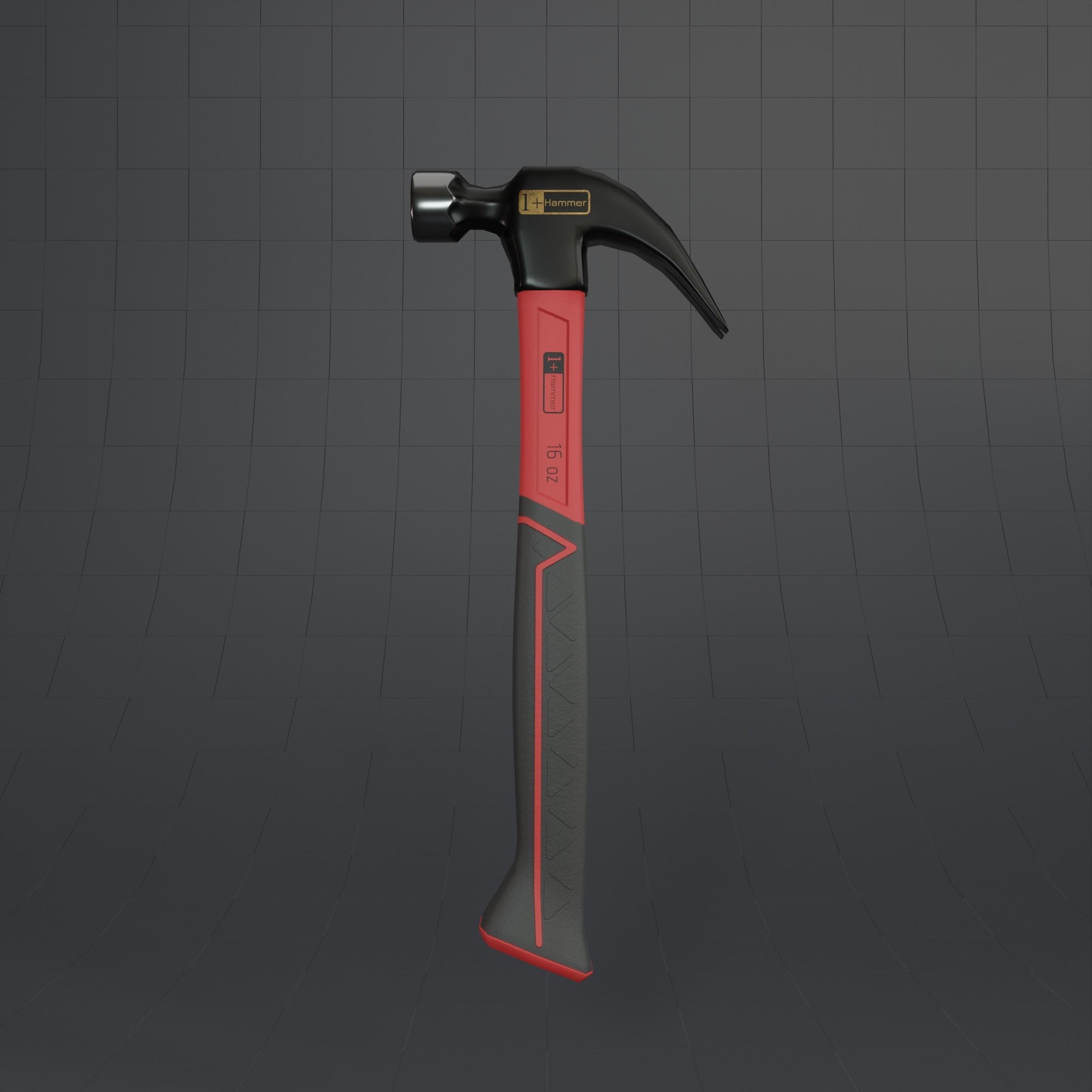 Red Hammer Low Poly  Low-poly 3D model_7
