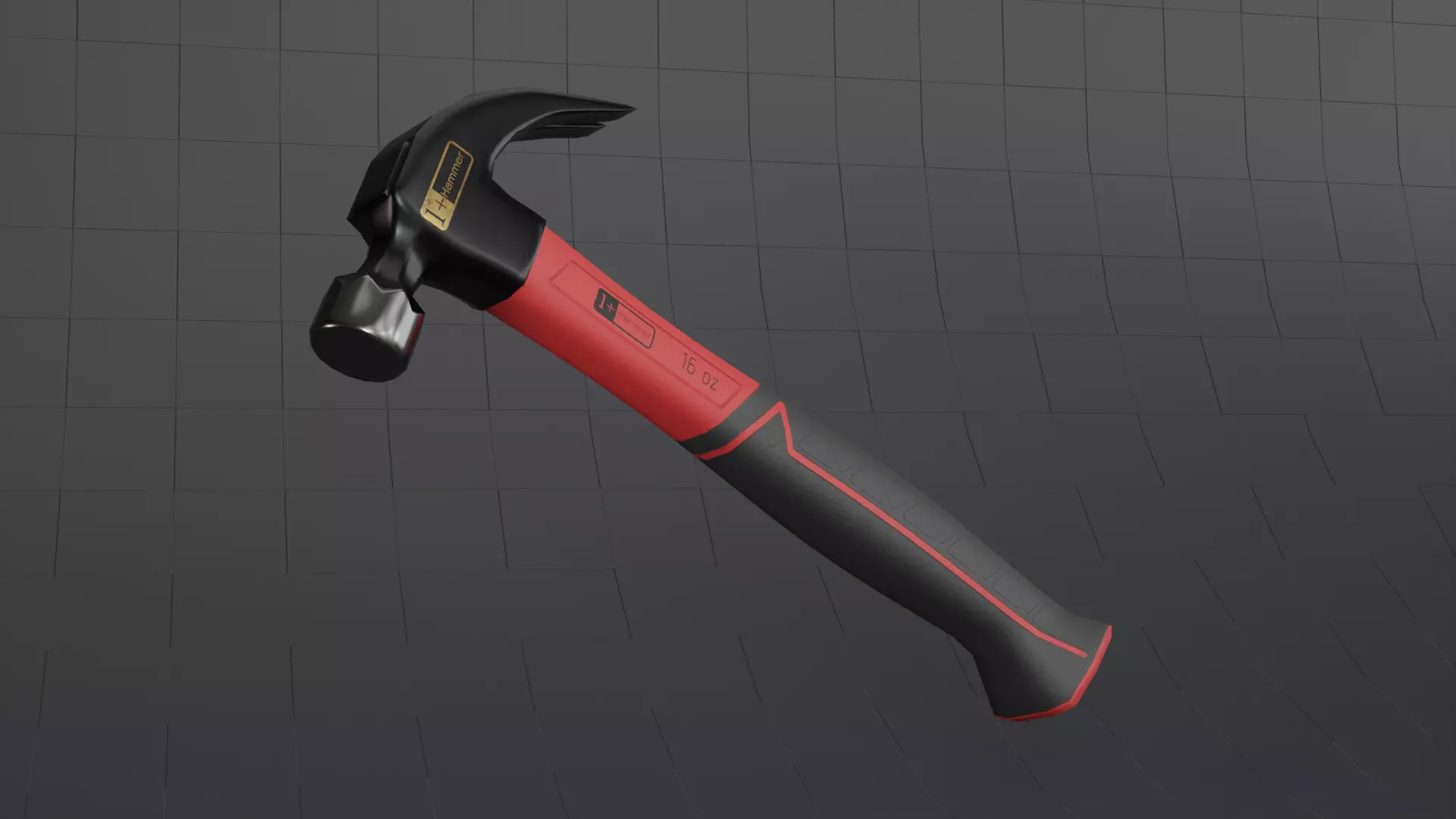Red Hammer Low Poly  Low-poly 3D model_0