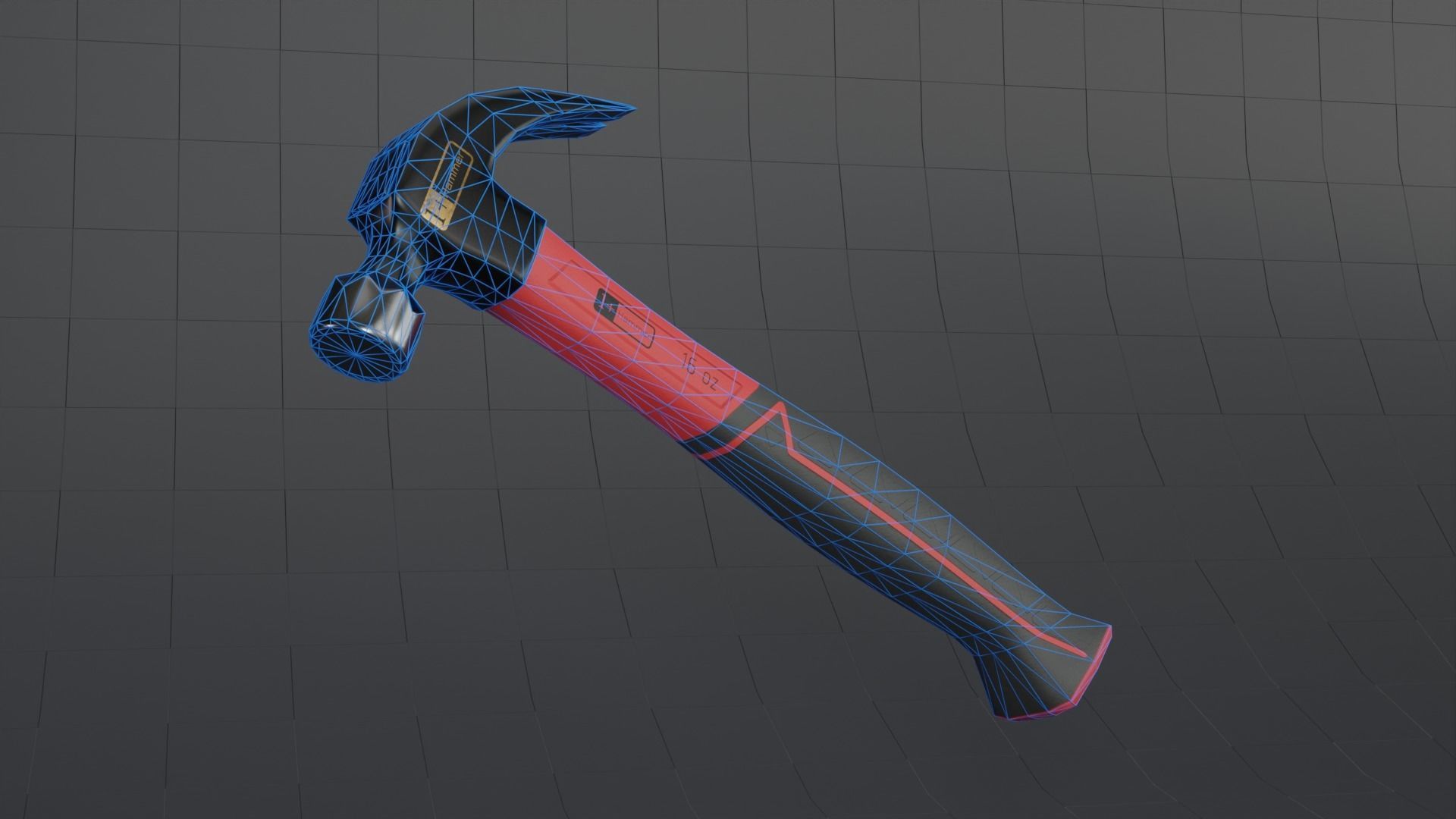 Red Hammer Low Poly  Low-poly 3D model_2