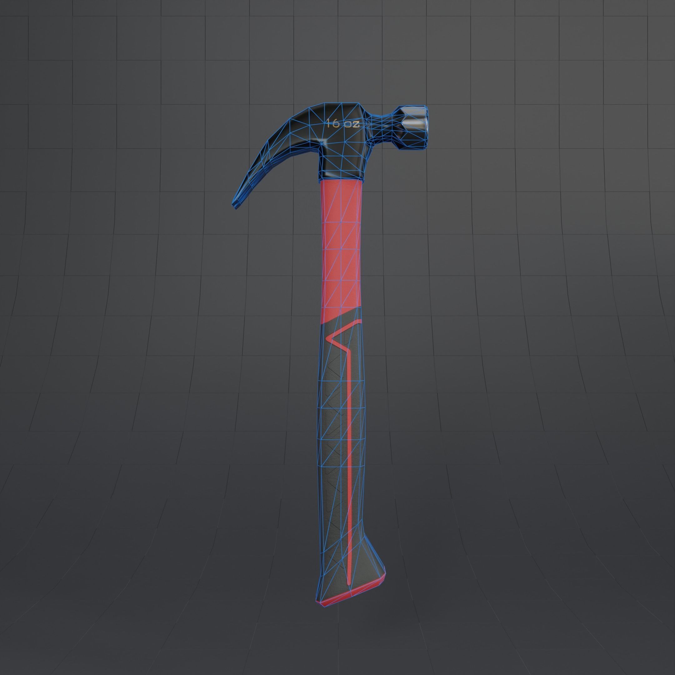 Red Hammer Low Poly  Low-poly 3D model_8
