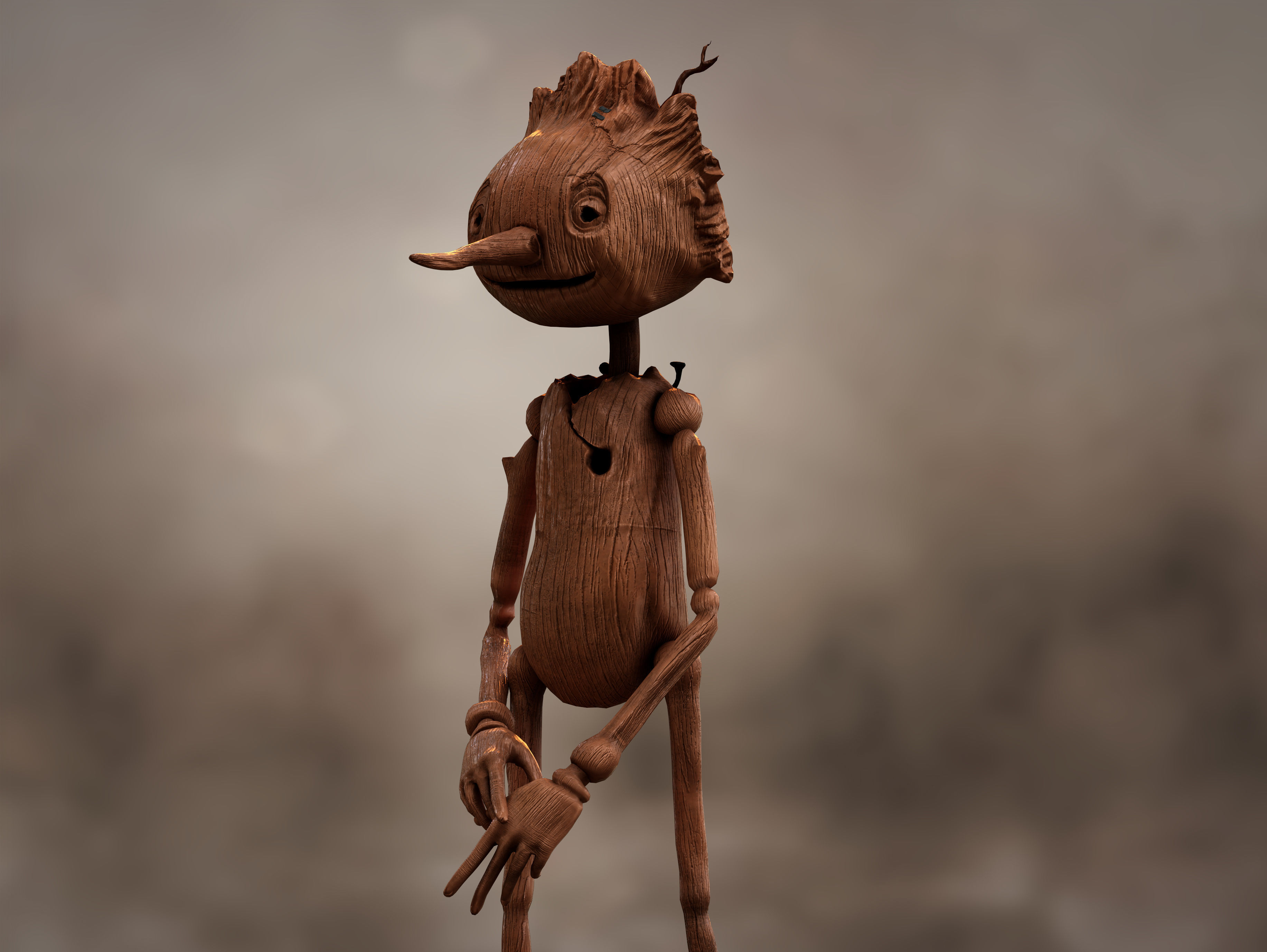 Pinocchio  Low-poly 3D model_2