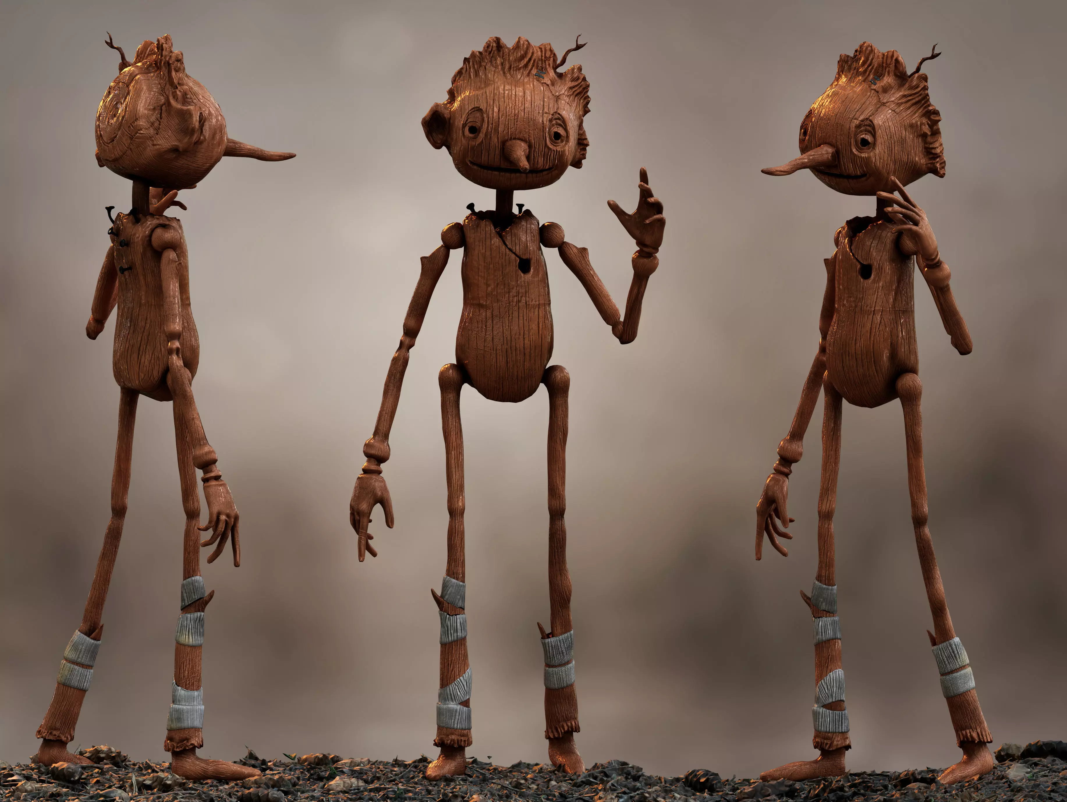 Pinocchio  Low-poly 3D model_0