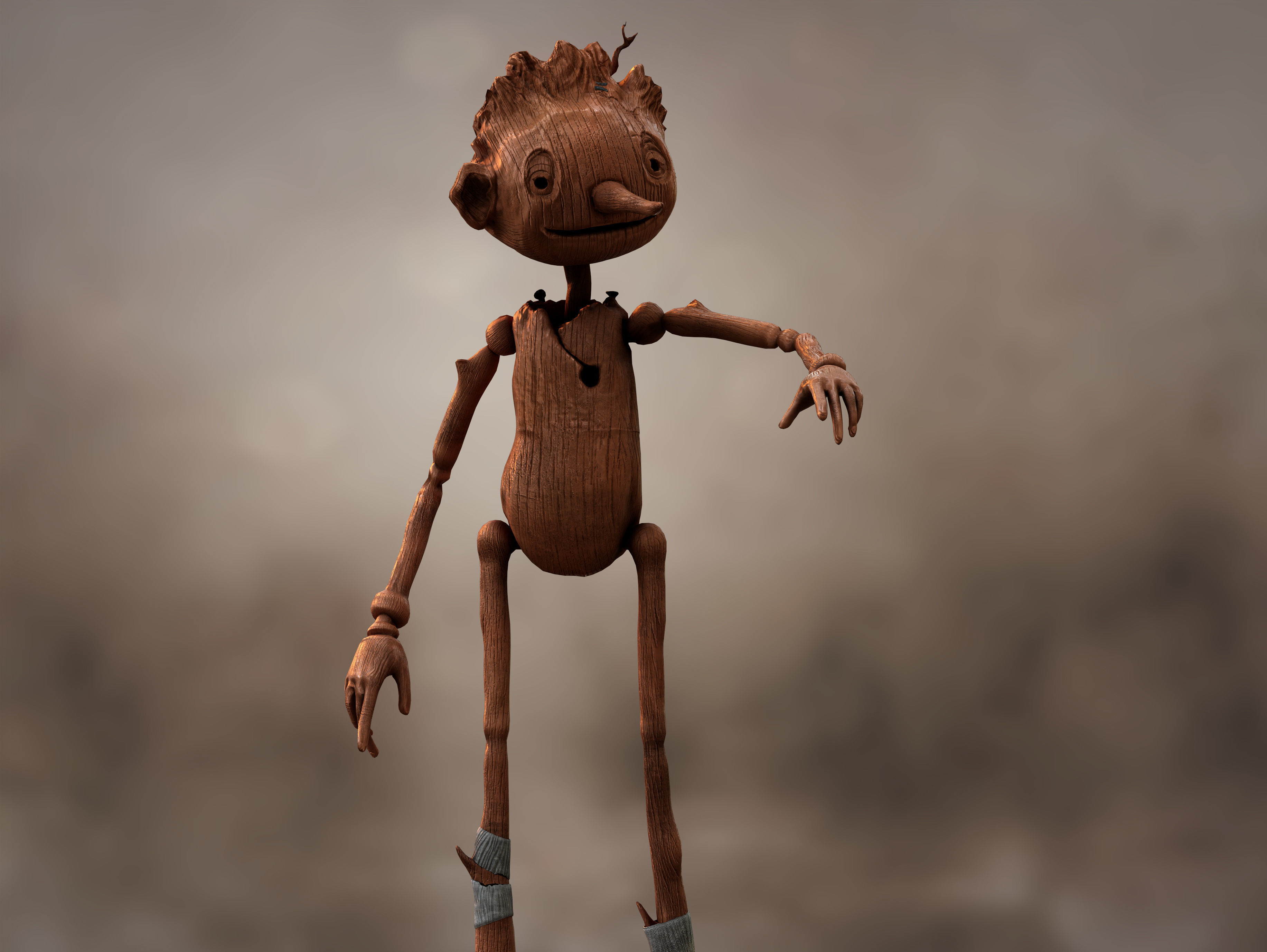 Pinocchio  Low-poly 3D model_4