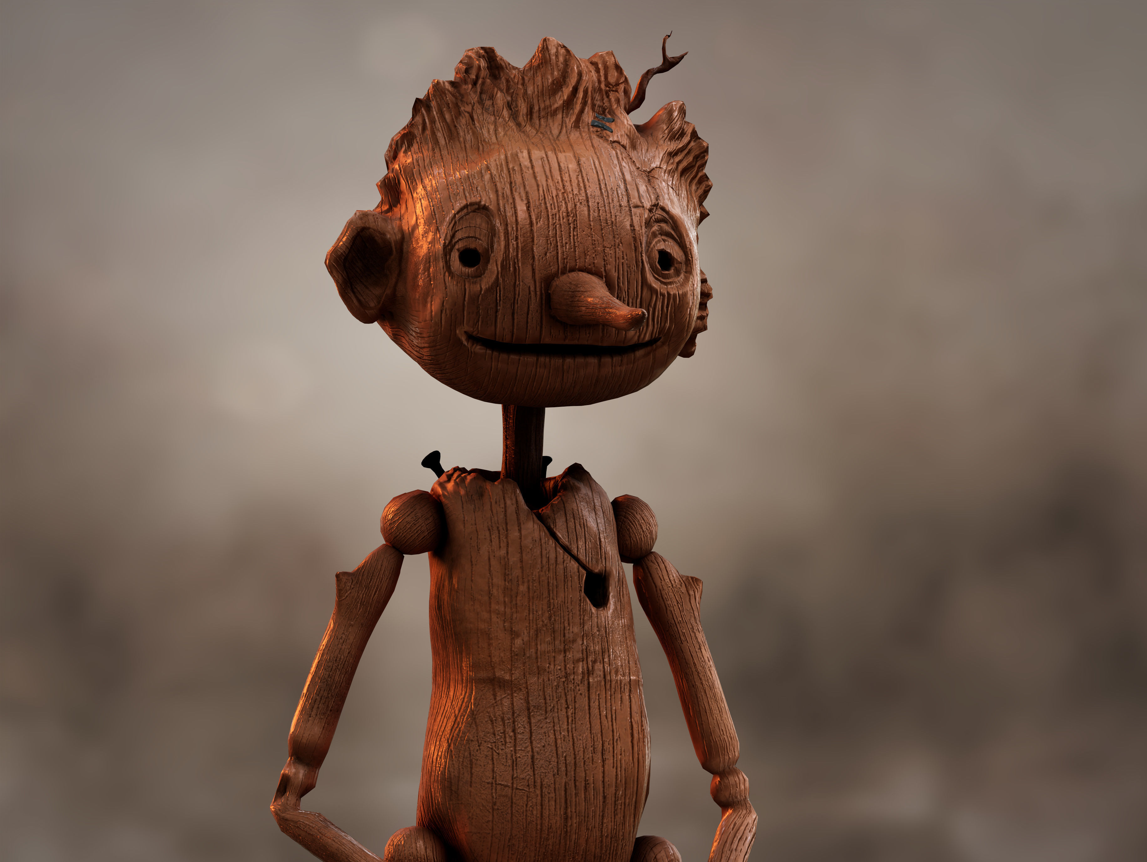 Pinocchio  Low-poly 3D model_1