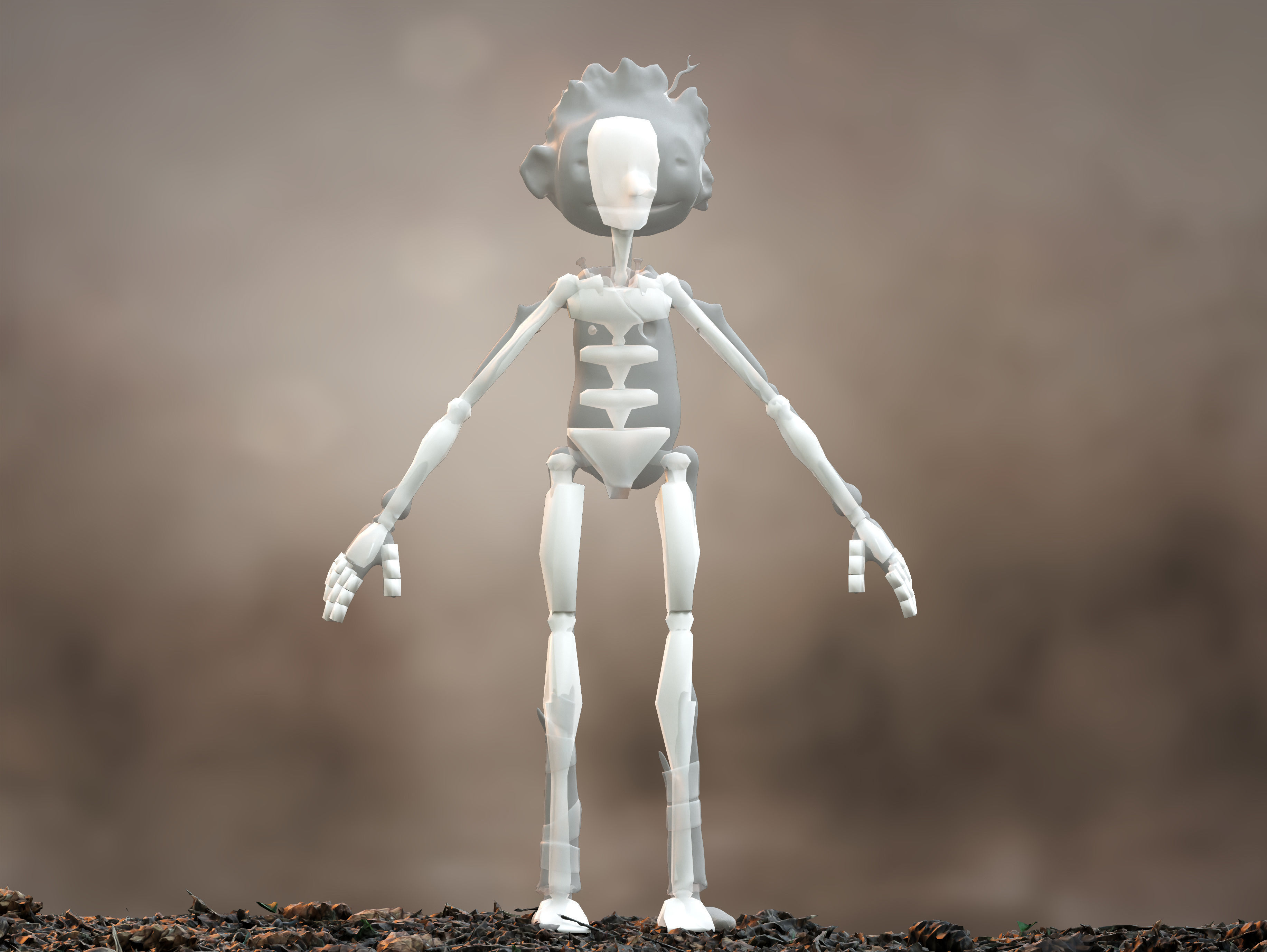 Pinocchio  Low-poly 3D model_10