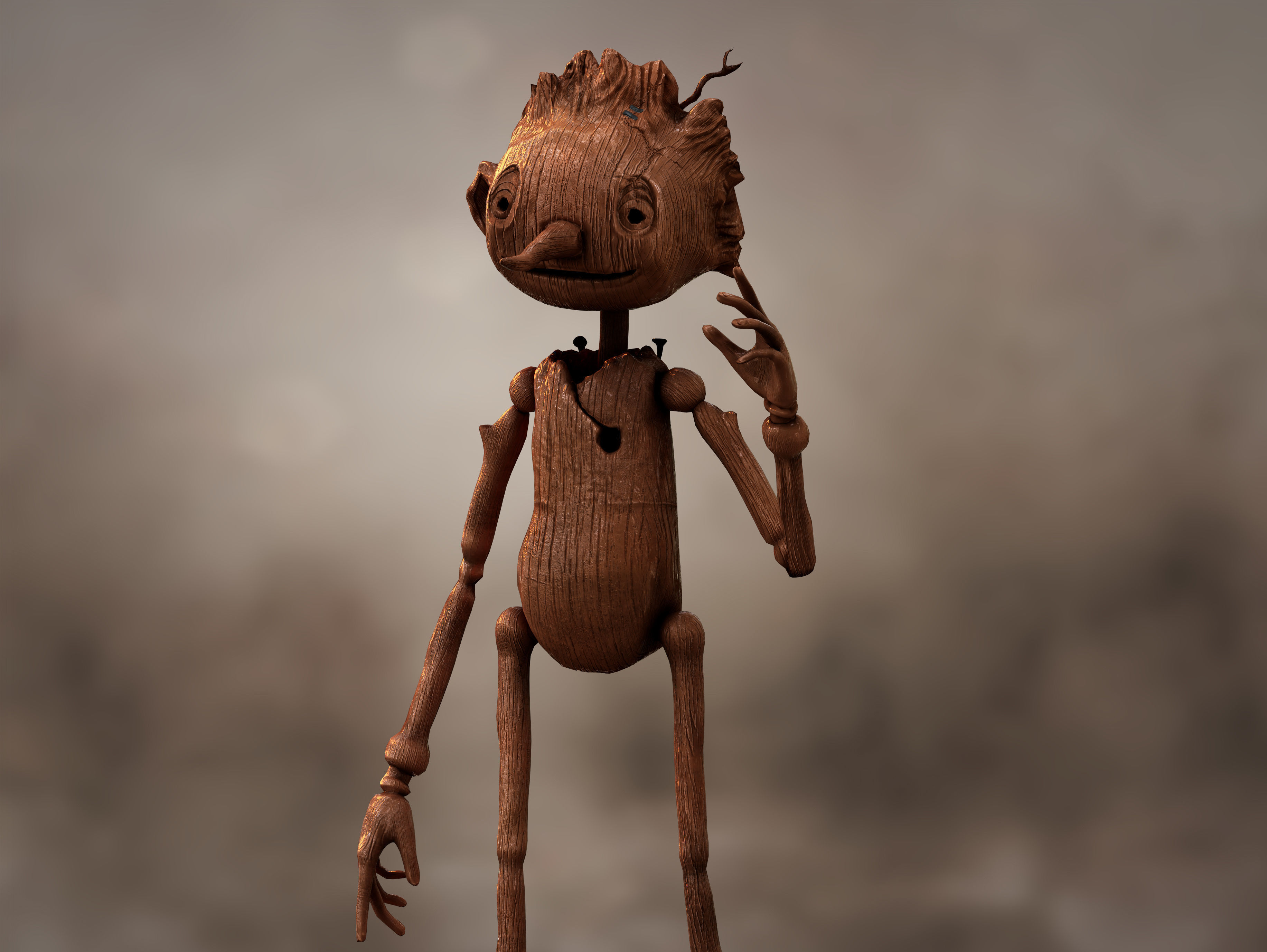 Pinocchio  Low-poly 3D model_6