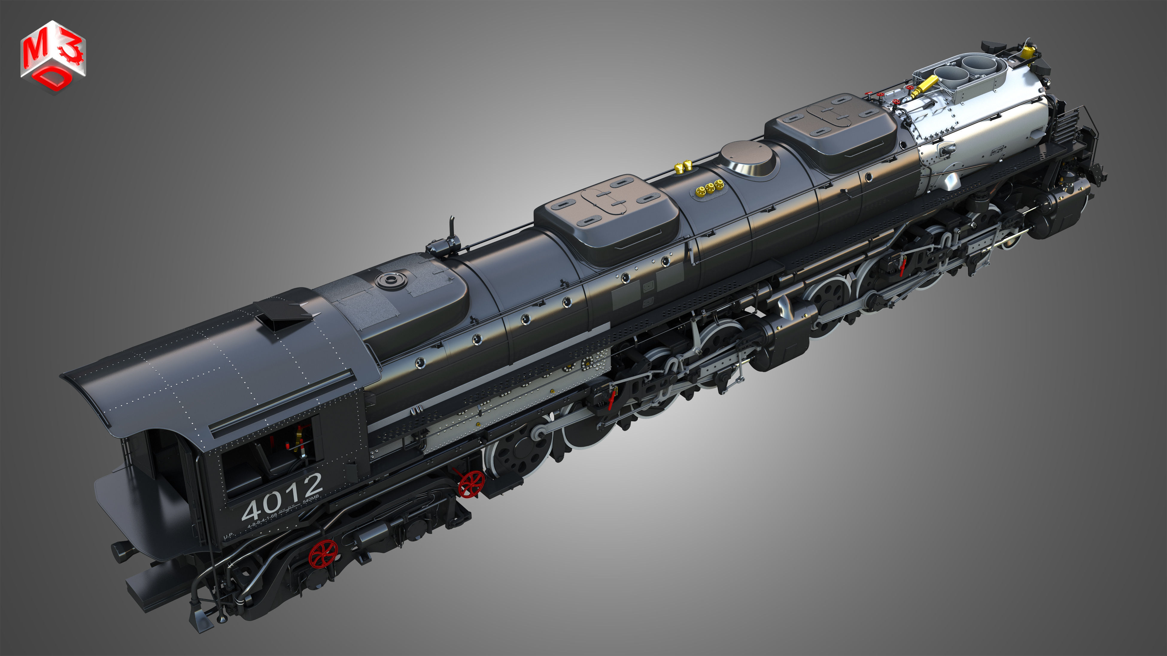 Big Boy 4014 - Steam Locomotive 3D model_16