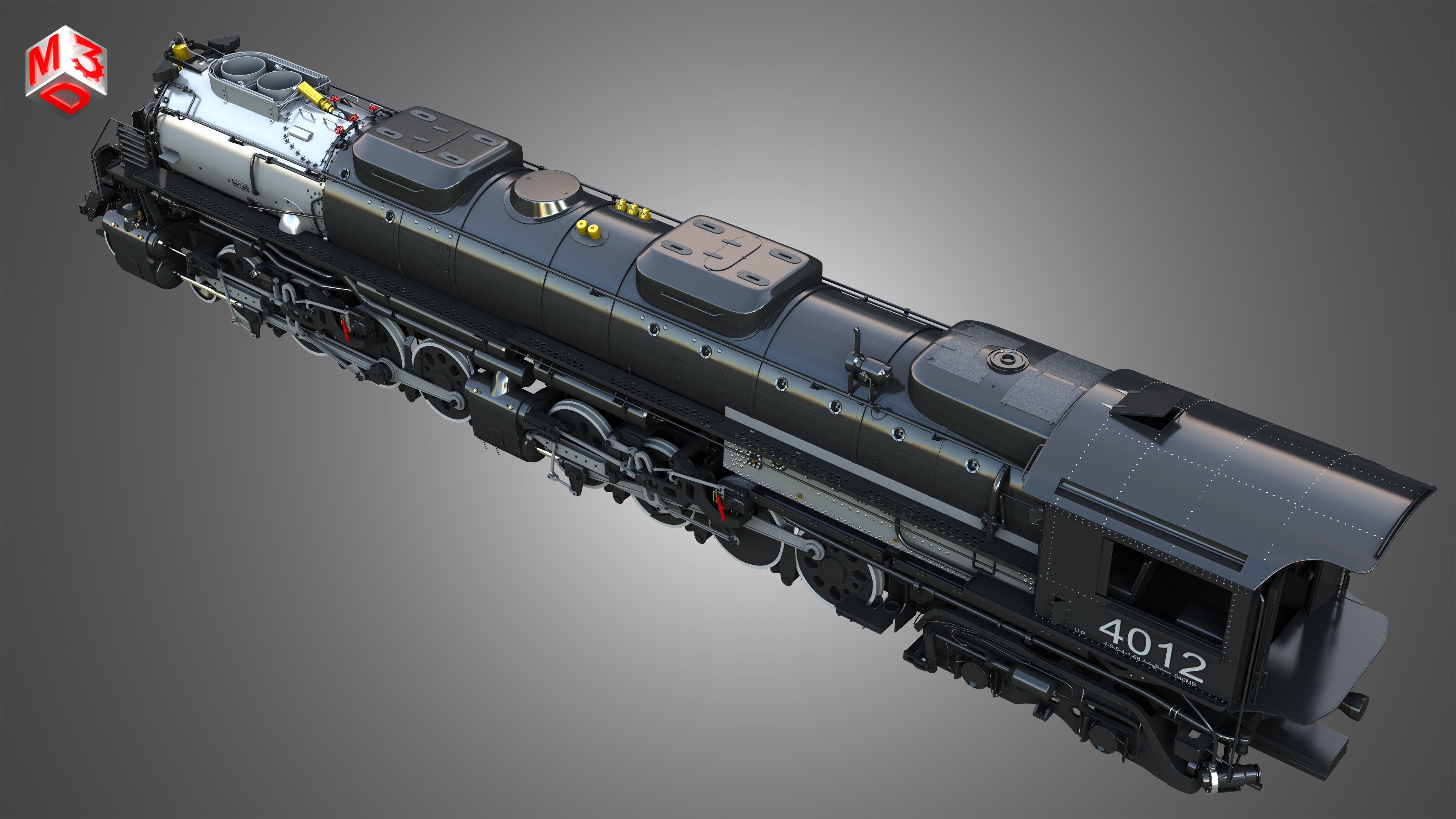 Big Boy 4014 - Steam Locomotive 3D model_18