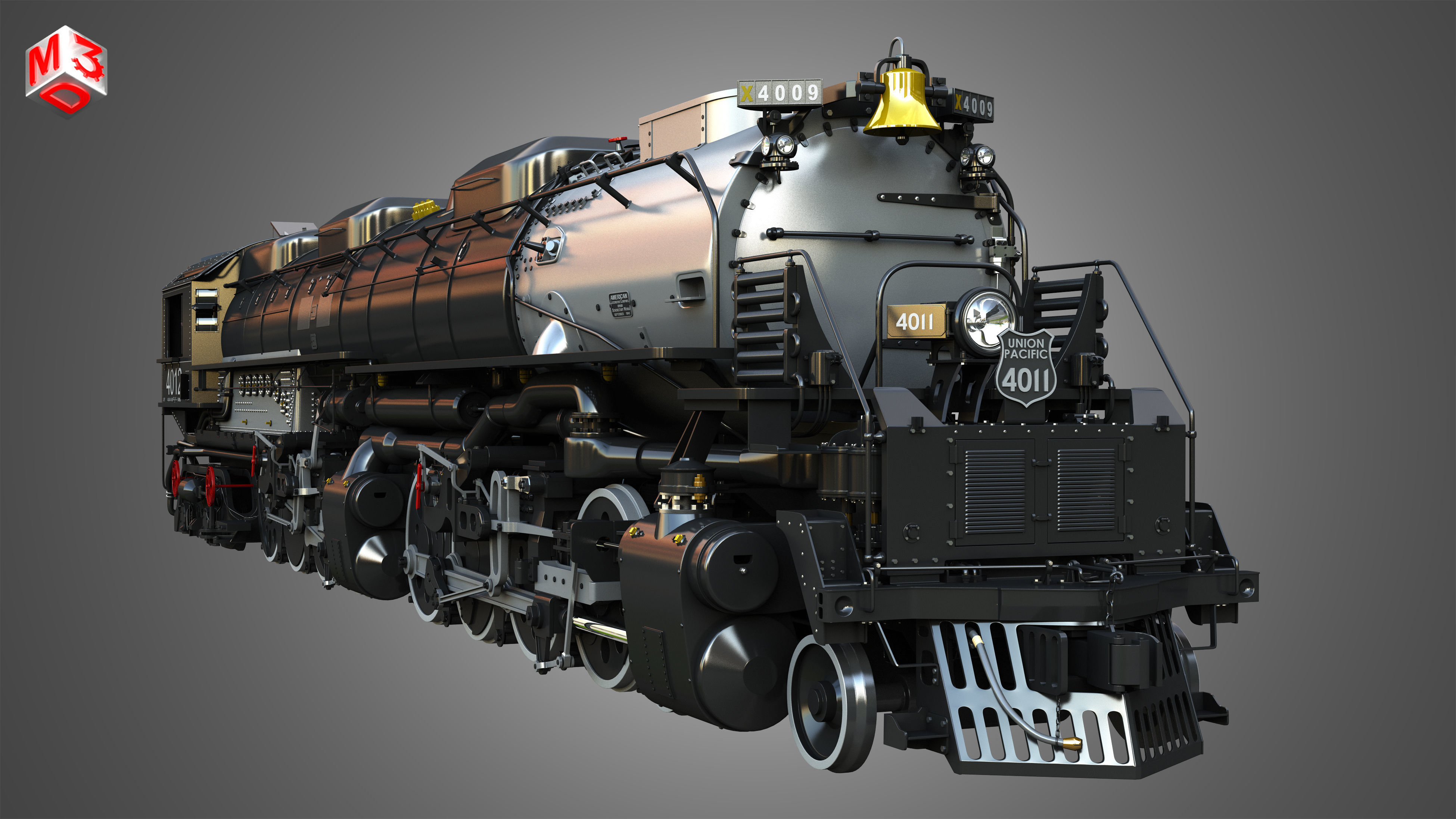 Big Boy 4014 - Steam Locomotive 3D model_13