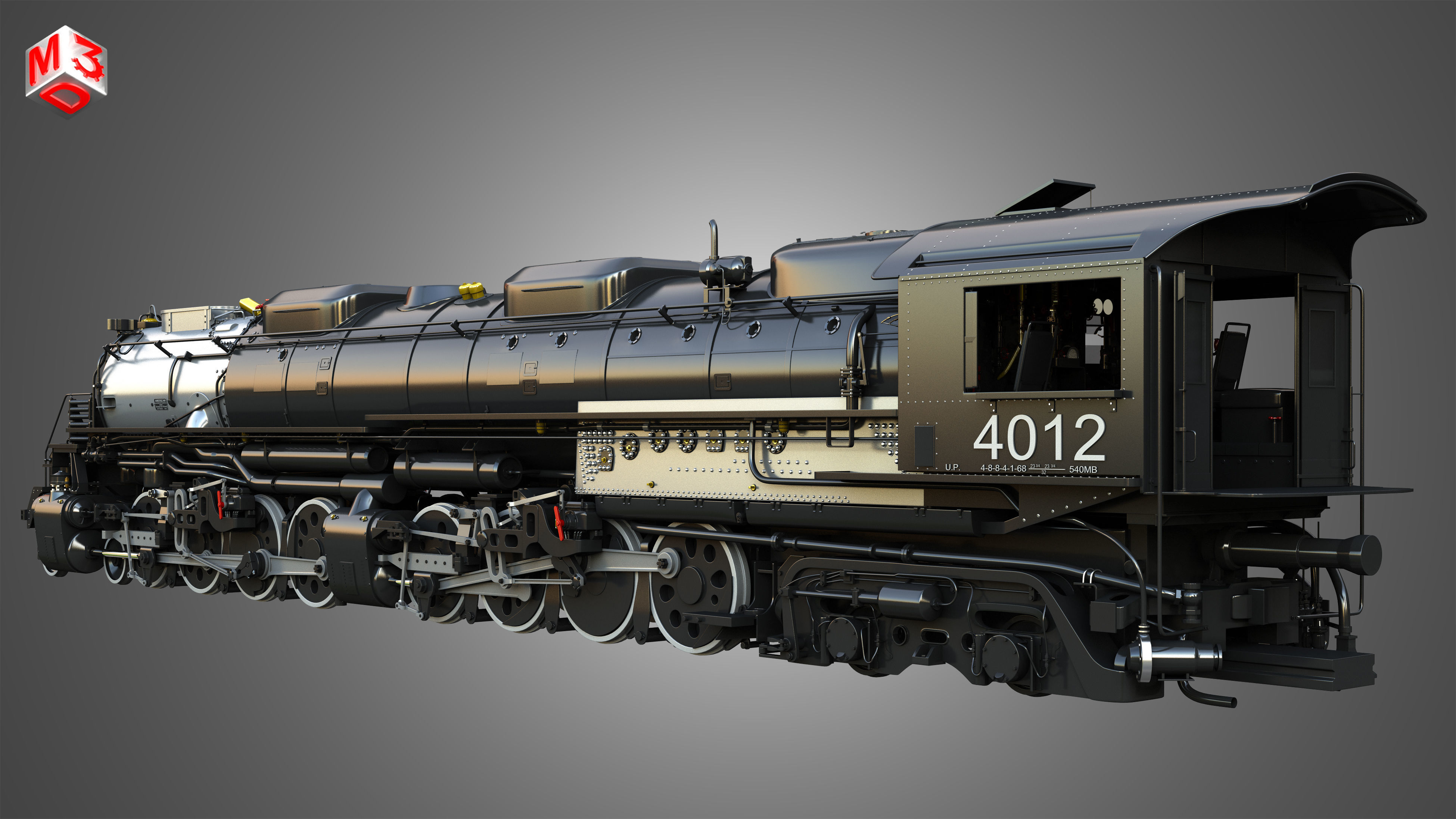 Big Boy 4014 - Steam Locomotive 3D model_4