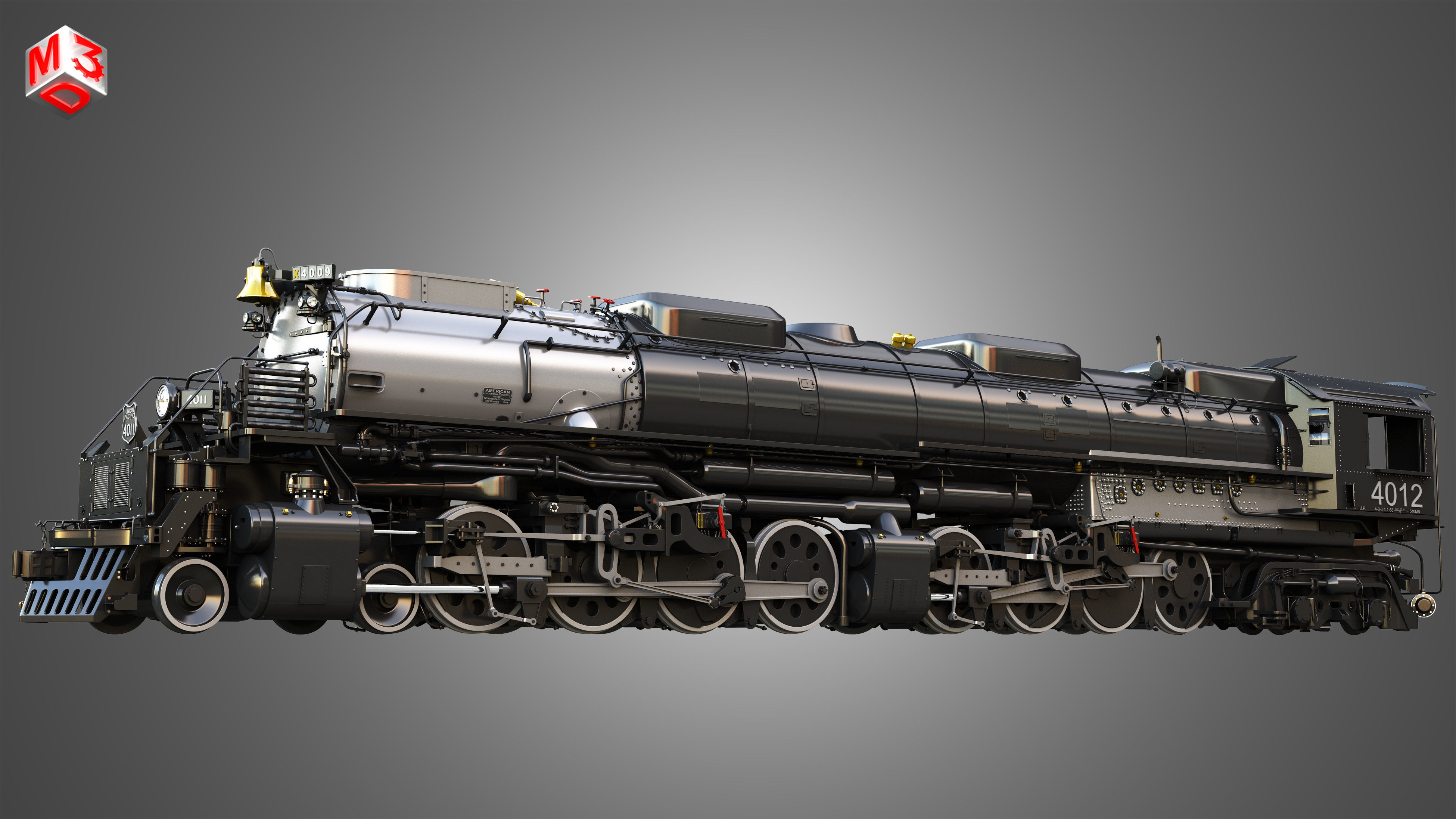 Big Boy 4014 - Steam Locomotive 3D model_7