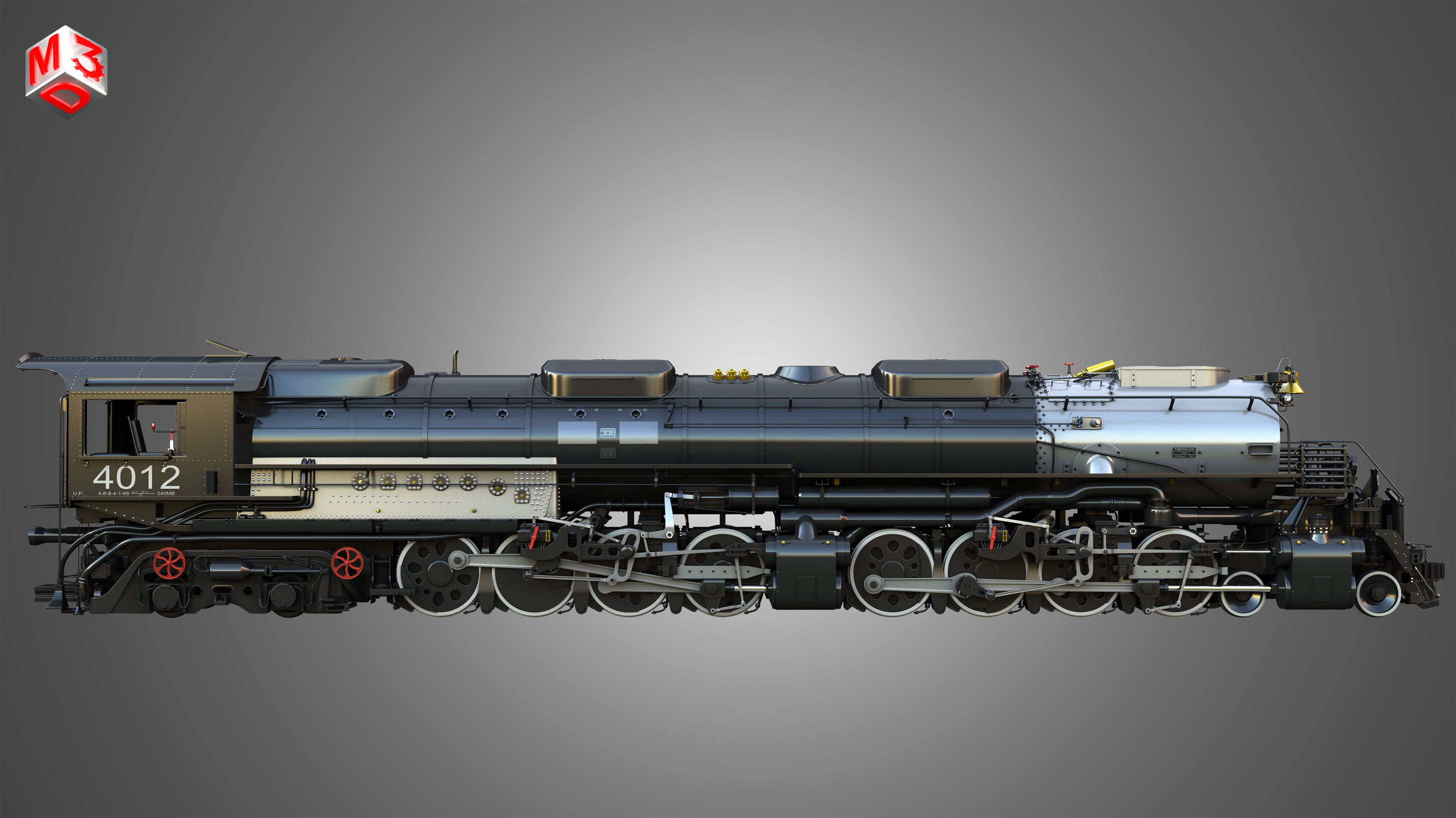 Big Boy 4014 - Steam Locomotive 3D model_6